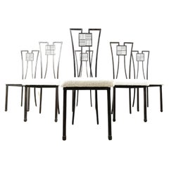 Used Highback metal dining chairs, 1980s - set of 6