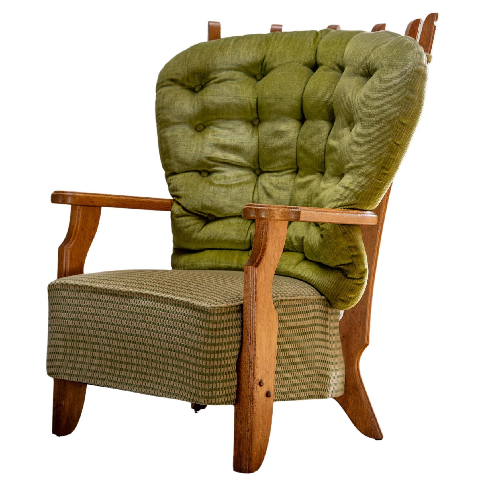 Sedia da salotto Highback Oak - Guillerme & Chambron, Votre Maison, Francia, anni '60 in vendita
