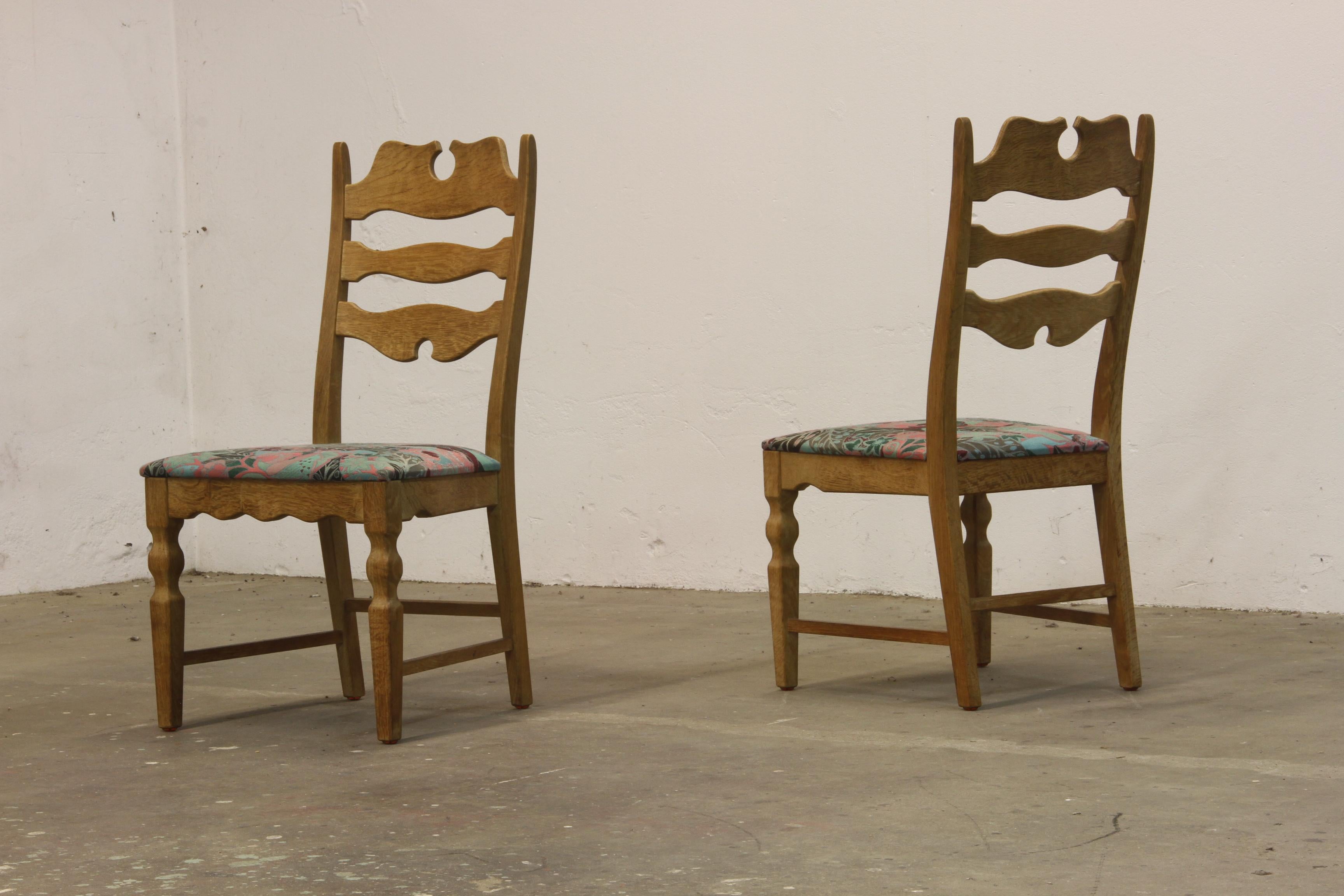 Sillas Highback Razorblade Light Oak de Henning Kjærnulf, años 60, diseño danés en venta 5