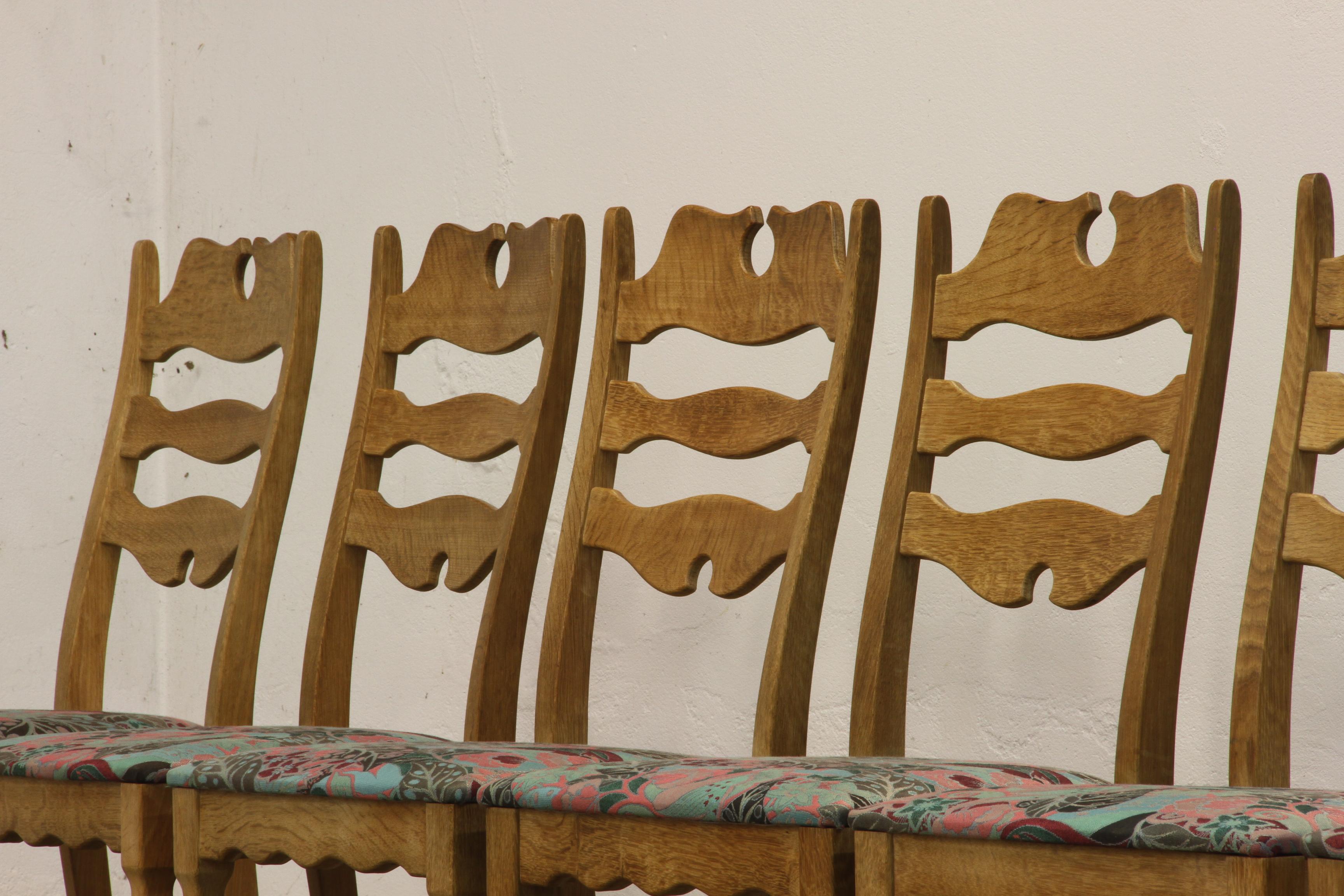 Sillas Highback Razorblade Light Oak de Henning Kjærnulf, años 60, diseño danés Danés en venta