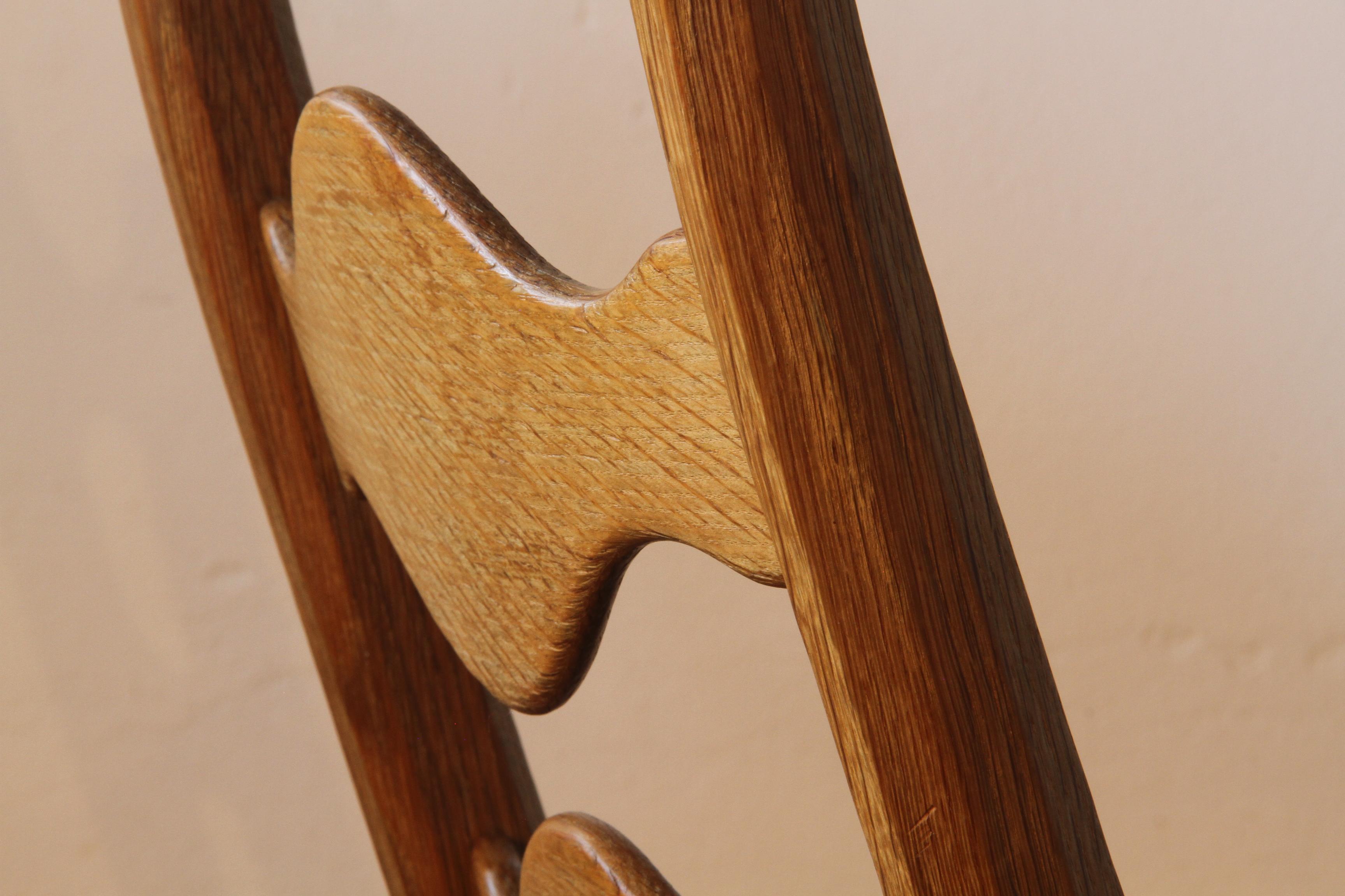 Hochlehniger Razorblade OAK Stuhl von Henning Kjærnulf, 1960er 10
