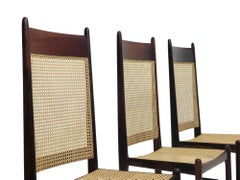 Highback Rosewood and Cane Dining Chairs
