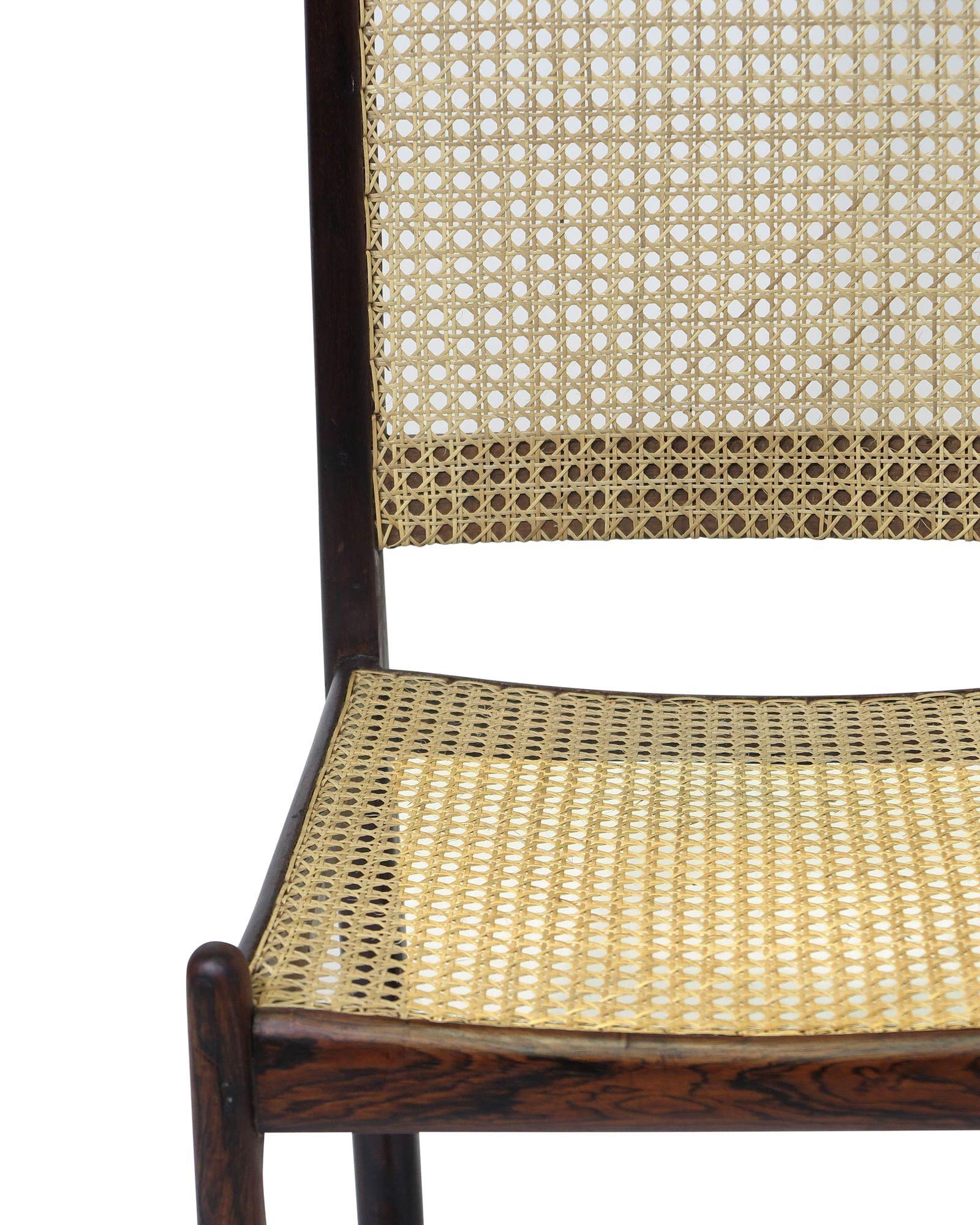 Highback Rosewood and Cane Dining Chairs For Sale 2