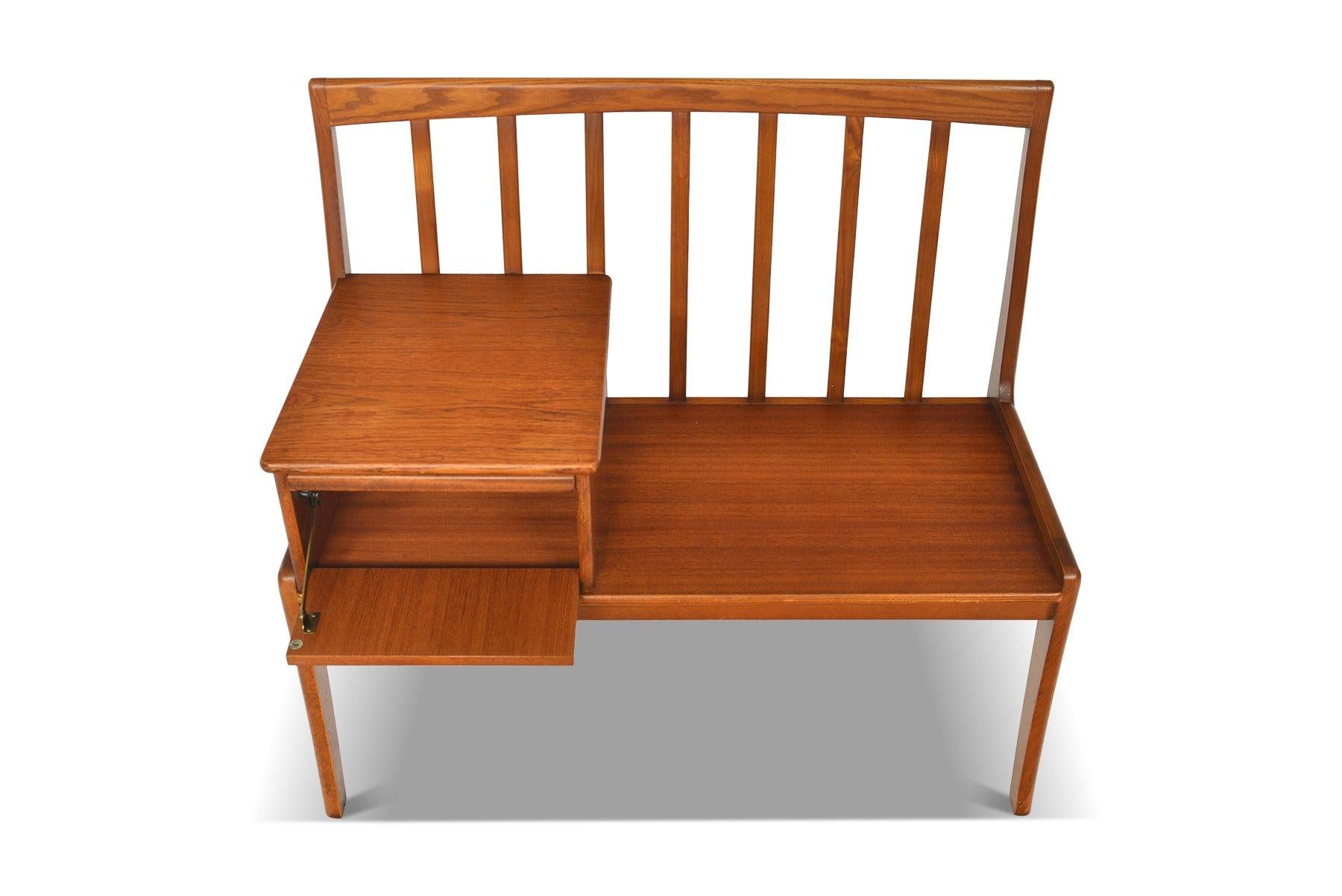 Highback Telephone / Gossip Bench in Teak For Sale at 1stDibs gossip