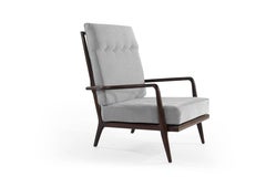 High Back Walnut Armchair by Mel Smillow, 1950s