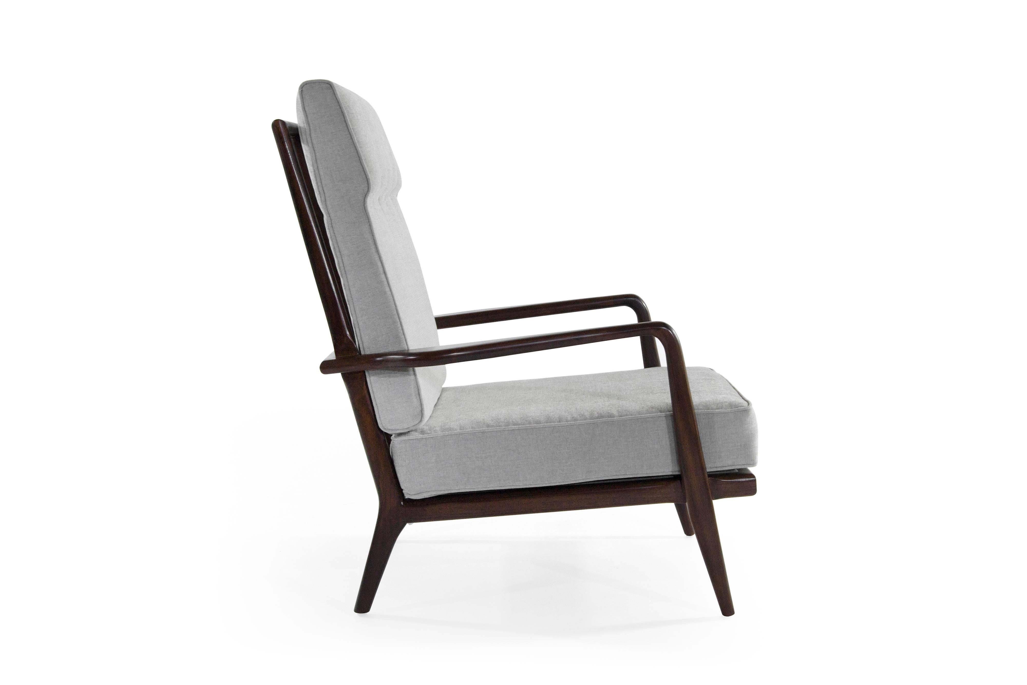 Hochlehner-Sessel aus Nussbaumholz von Mel Smillow, 1950er Jahre (Moderne der Mitte des Jahrhunderts)