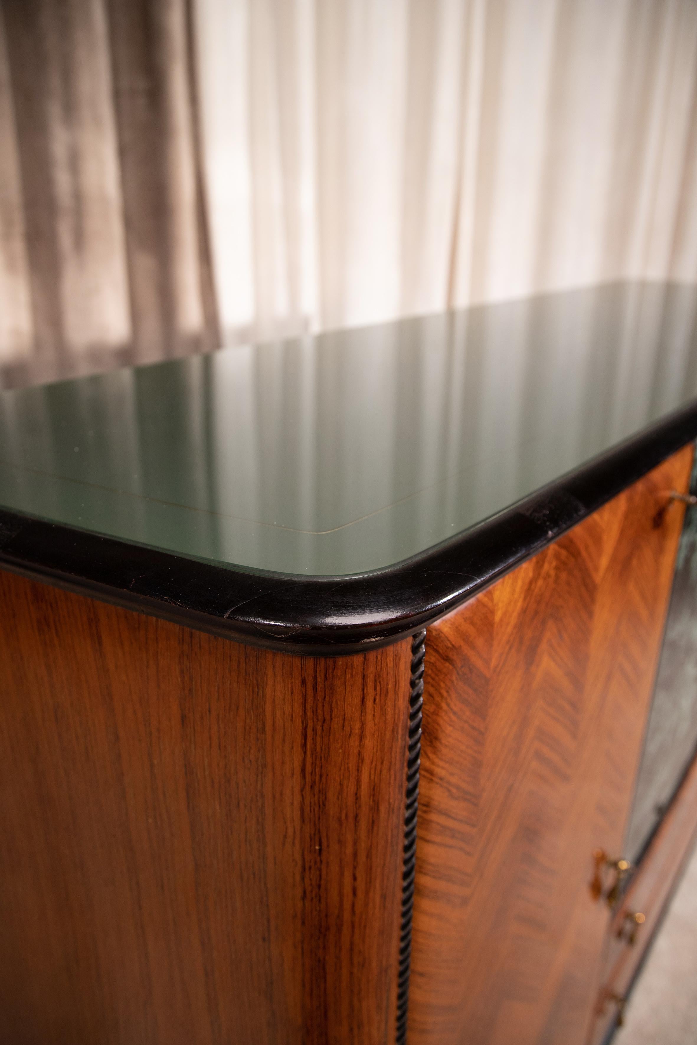 Highboard Bar anni con base in marmo, Italia, anni 50 in vendita 1