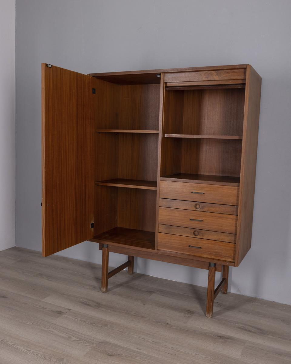 Mid-Century Modern Highboard vintage 60s wooden sideboard baroque design For Sale