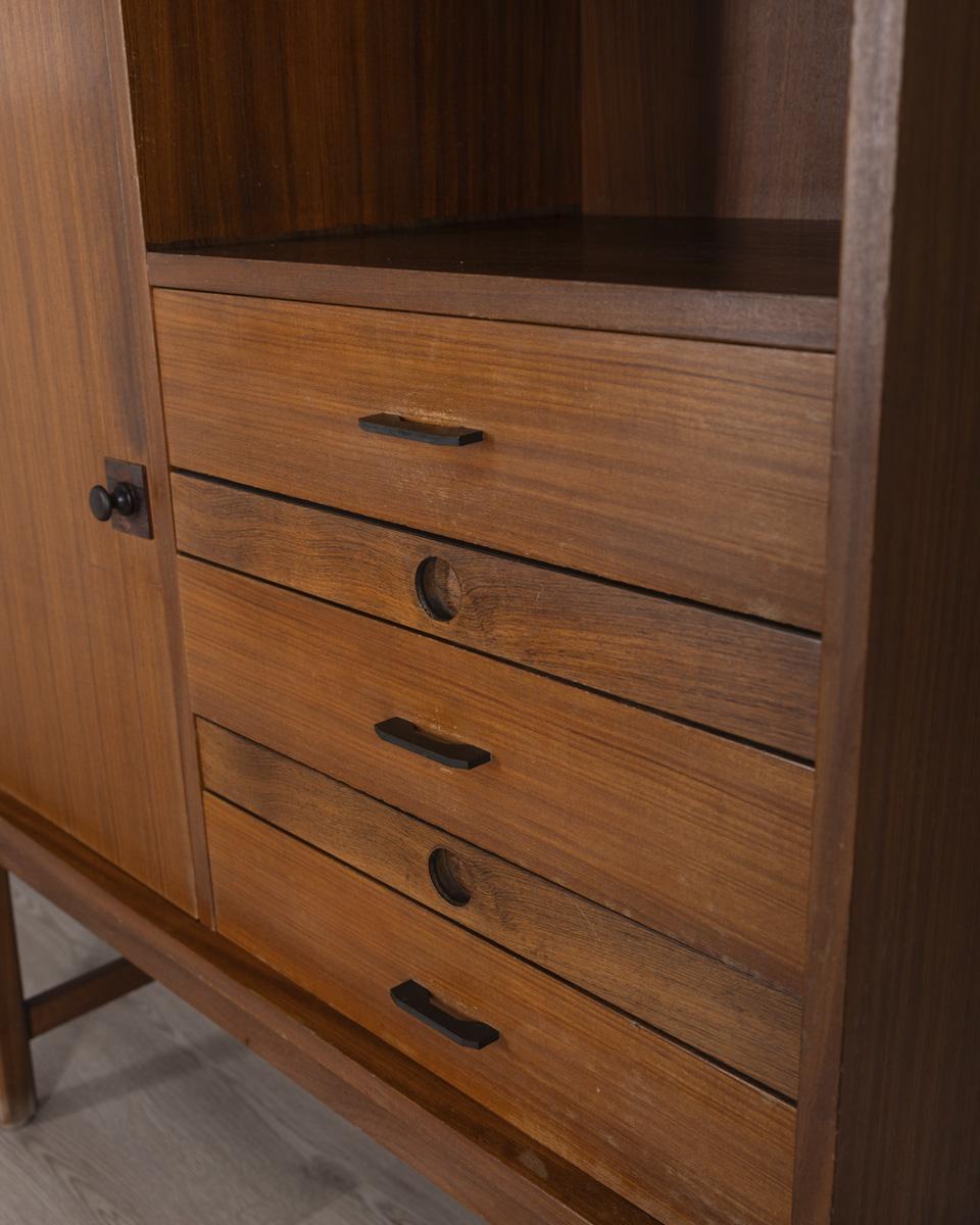 Highboard vintage 60s wooden sideboard baroque design In Good Condition For Sale In None, IT