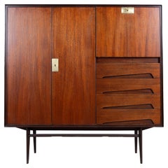 Highboard Credenza Vittorio Dassi in wood, Mid-Century Italian 1950