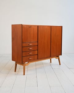 Danish teak and mahogany highboard, 1950s
