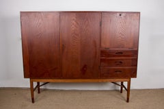Highboard, Danish teak and oak buffet by Kurt Ostervig for Randers 1965.