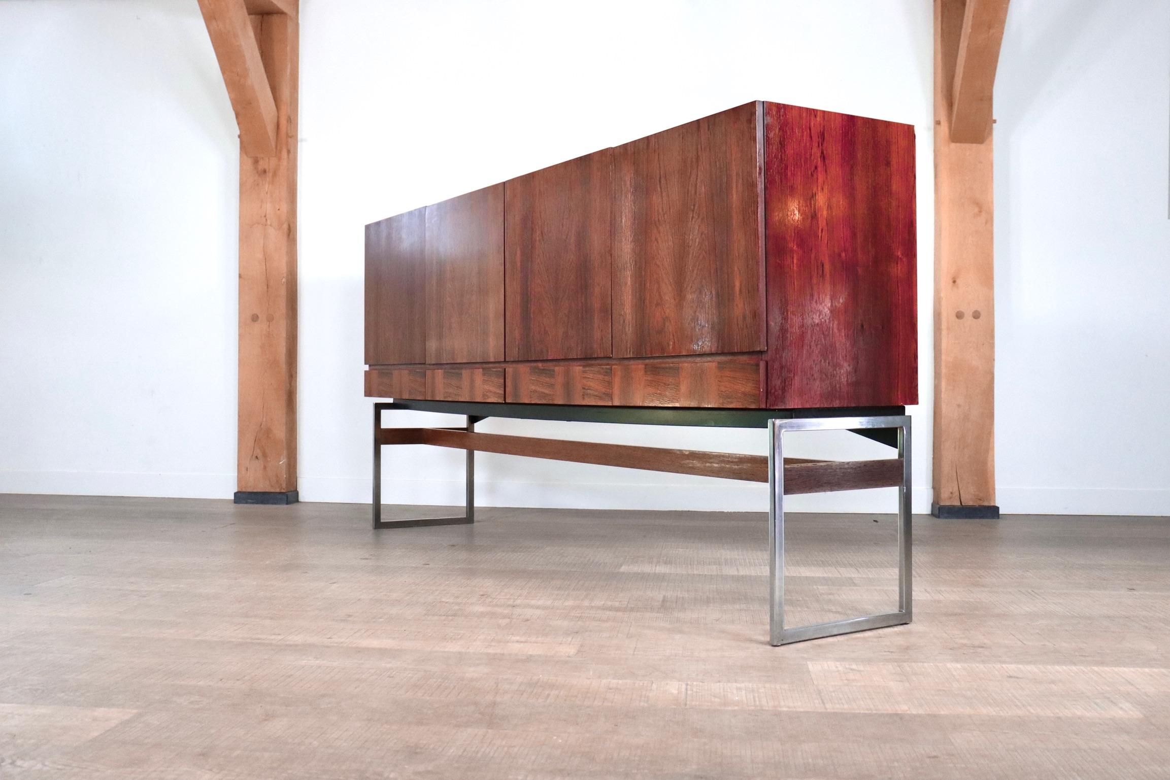 Highboard in Chrome and Rosewood by Rudolf Glatzel for Fristho, The Netherlands 6