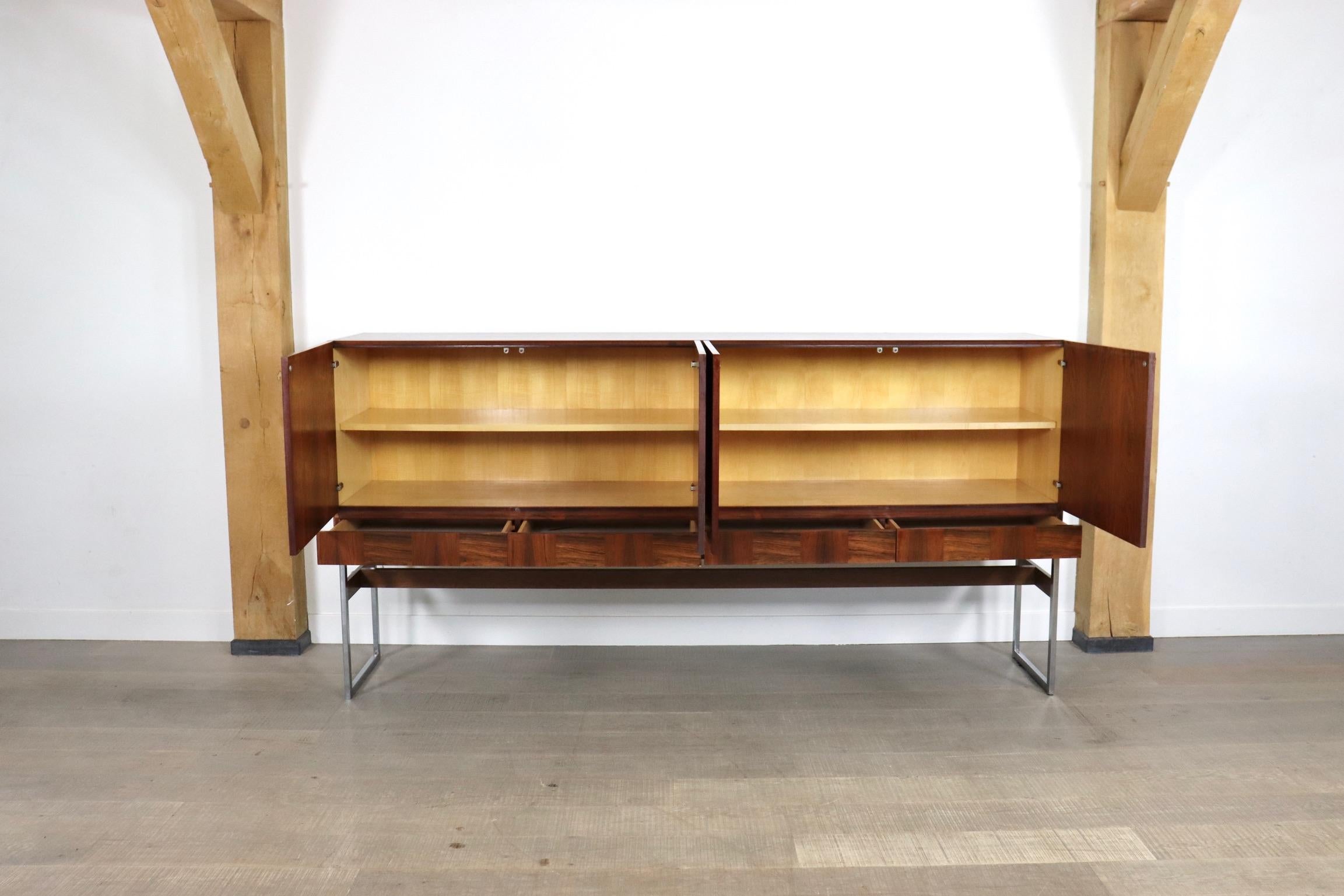 Highboard in Chrome and Rosewood by Rudolf Glatzel for Fristho, The Netherlands 2