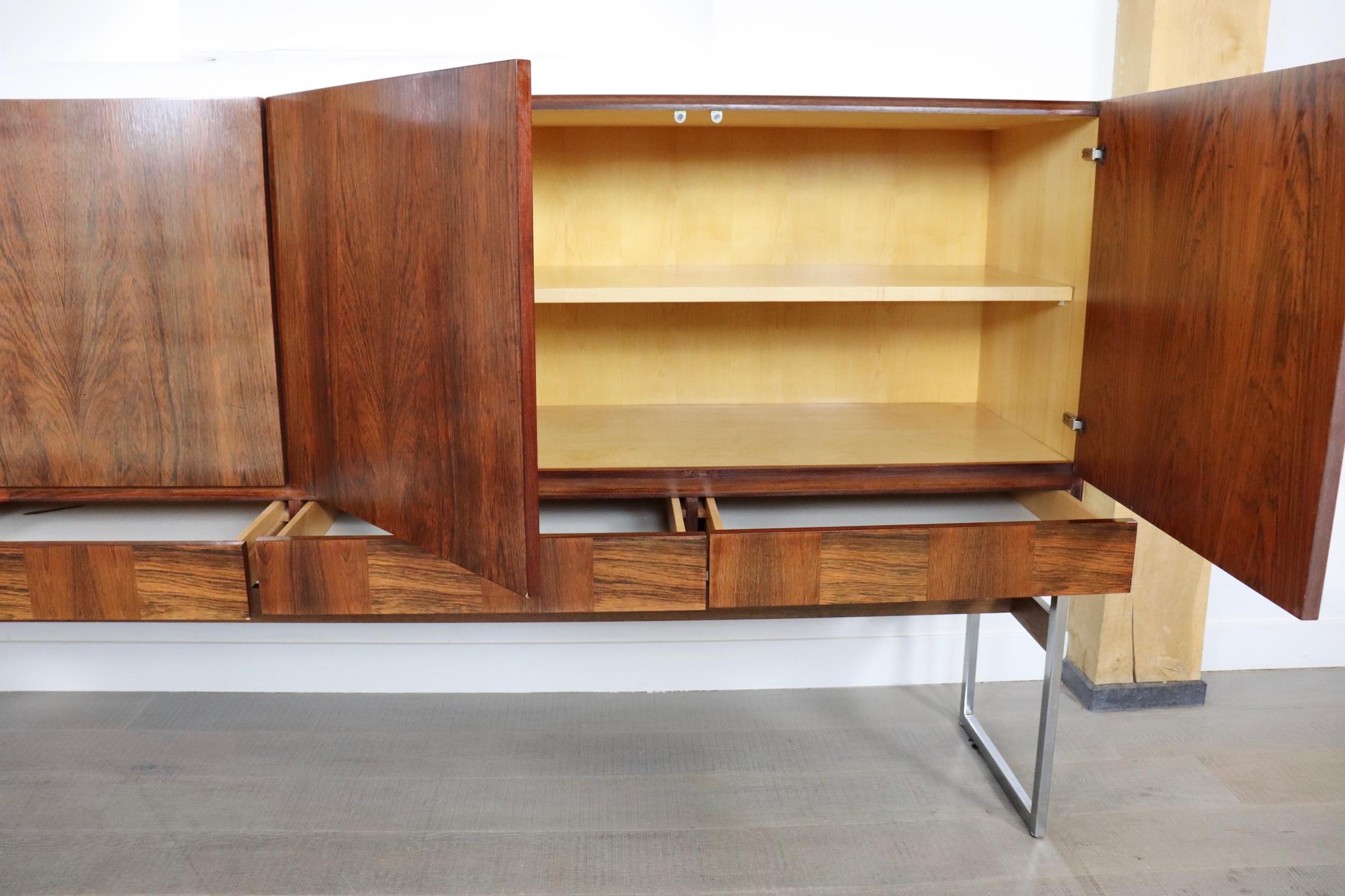 Highboard in Chrome and Rosewood by Rudolf Glatzel for Fristho, The Netherlands 3