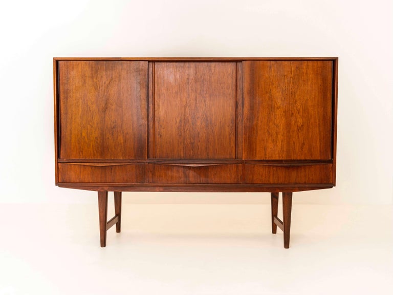 Danish Highboard in Rosewood for E.W. Bach, Denmark 1960s For Sale