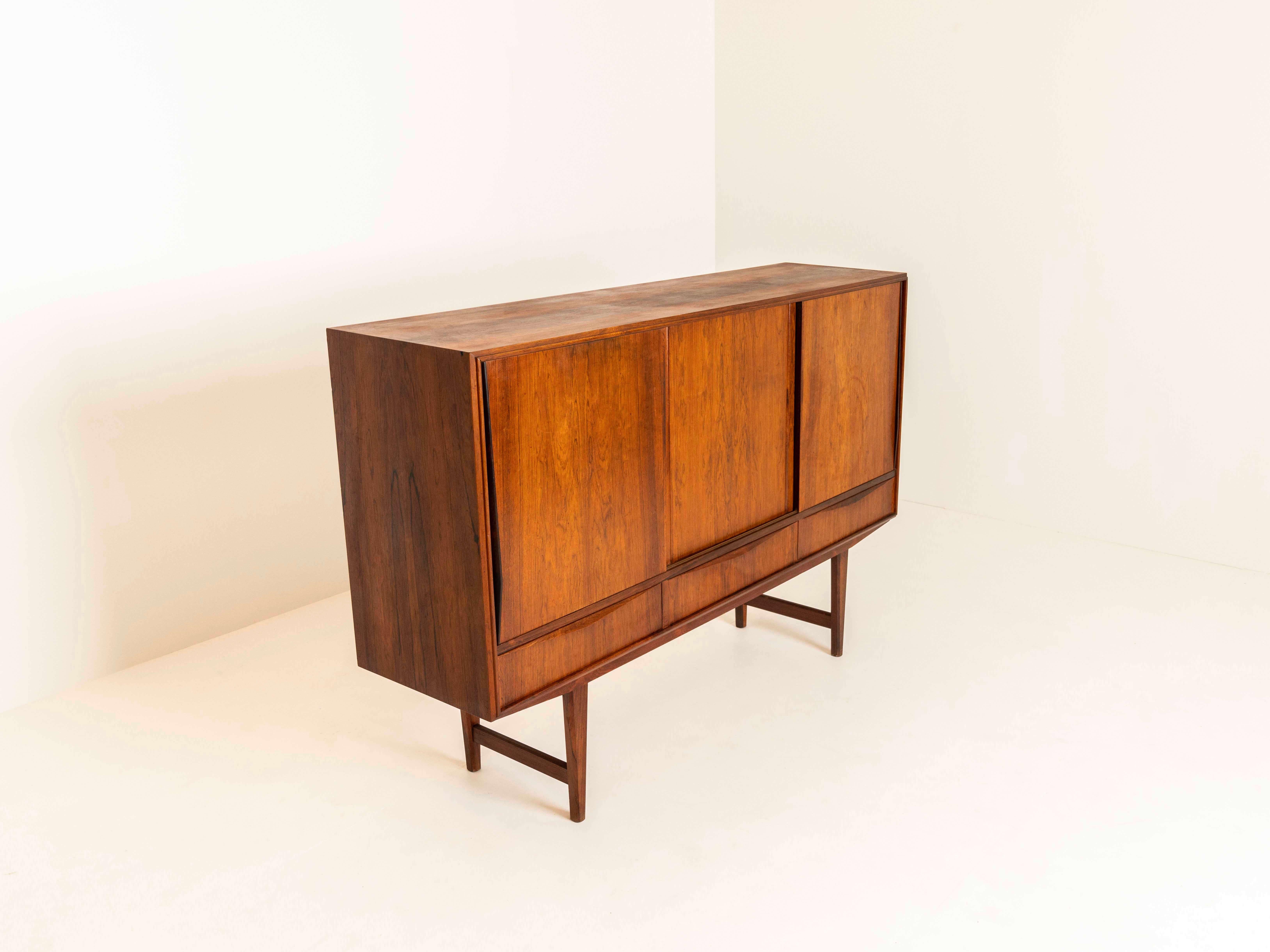 Mid-20th Century Highboard in Rosewood for E.W. Bach, Denmark 1960s