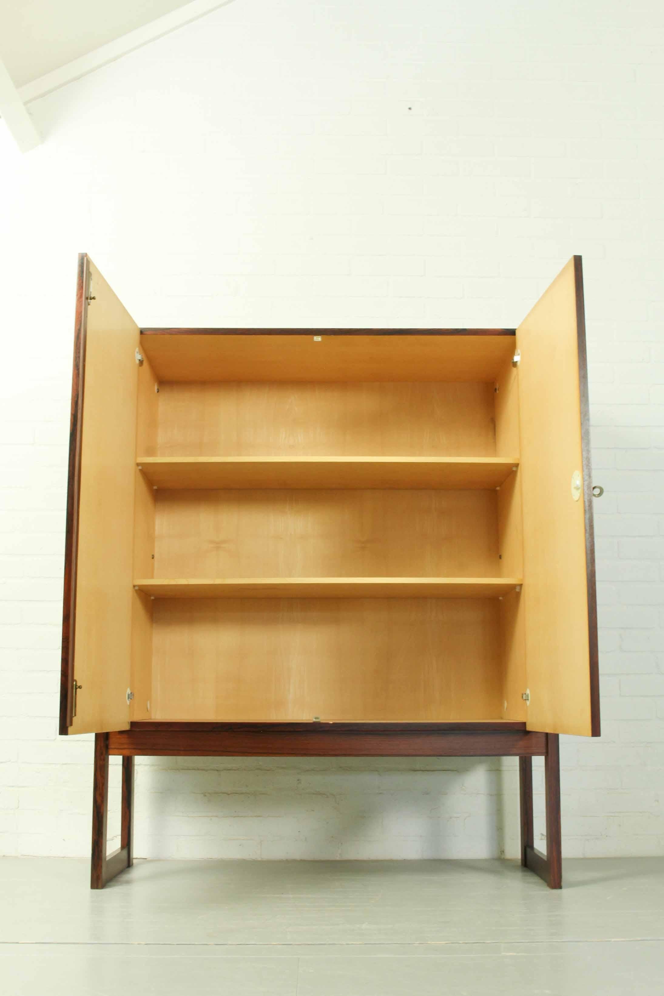Mid-Century Modern Highboard “Malmo” Within Wood Frame, Executed in Rio Palissander, 1960s