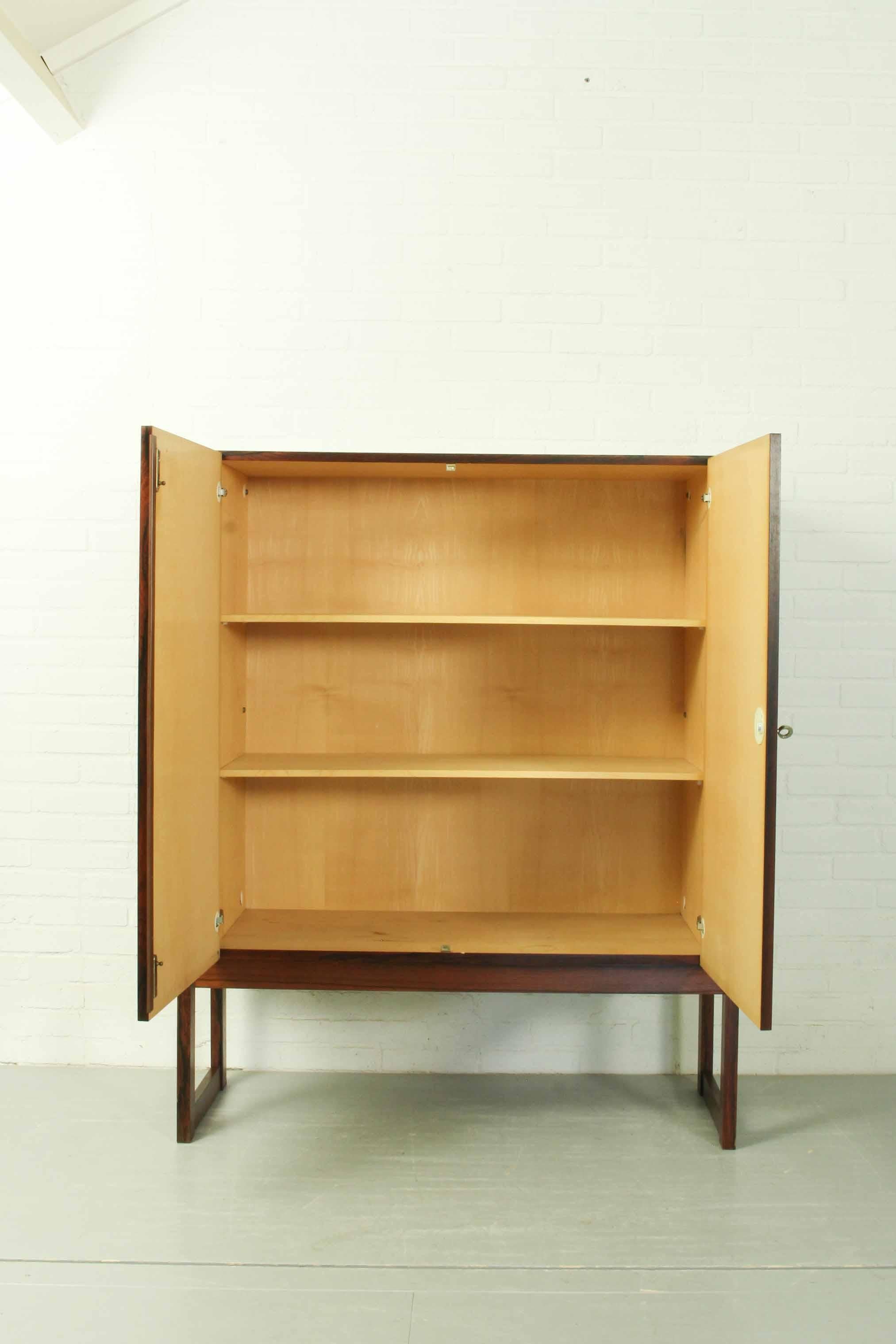 German Highboard “Malmo” Within Wood Frame, Executed in Rio Palissander, 1960s
