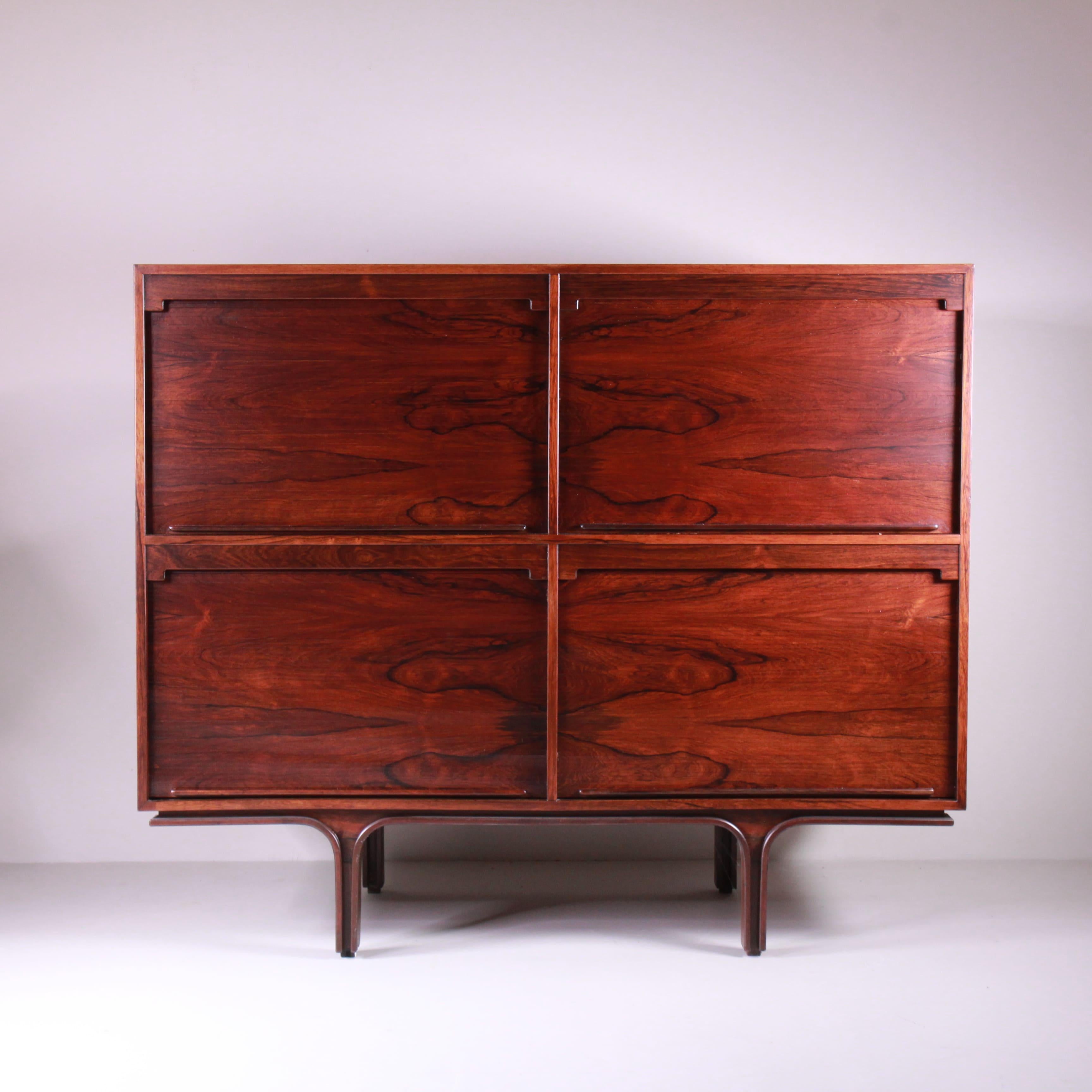 Kingwood Highboard mod. 504, Gianfranco Frattini, Bernini, 1960