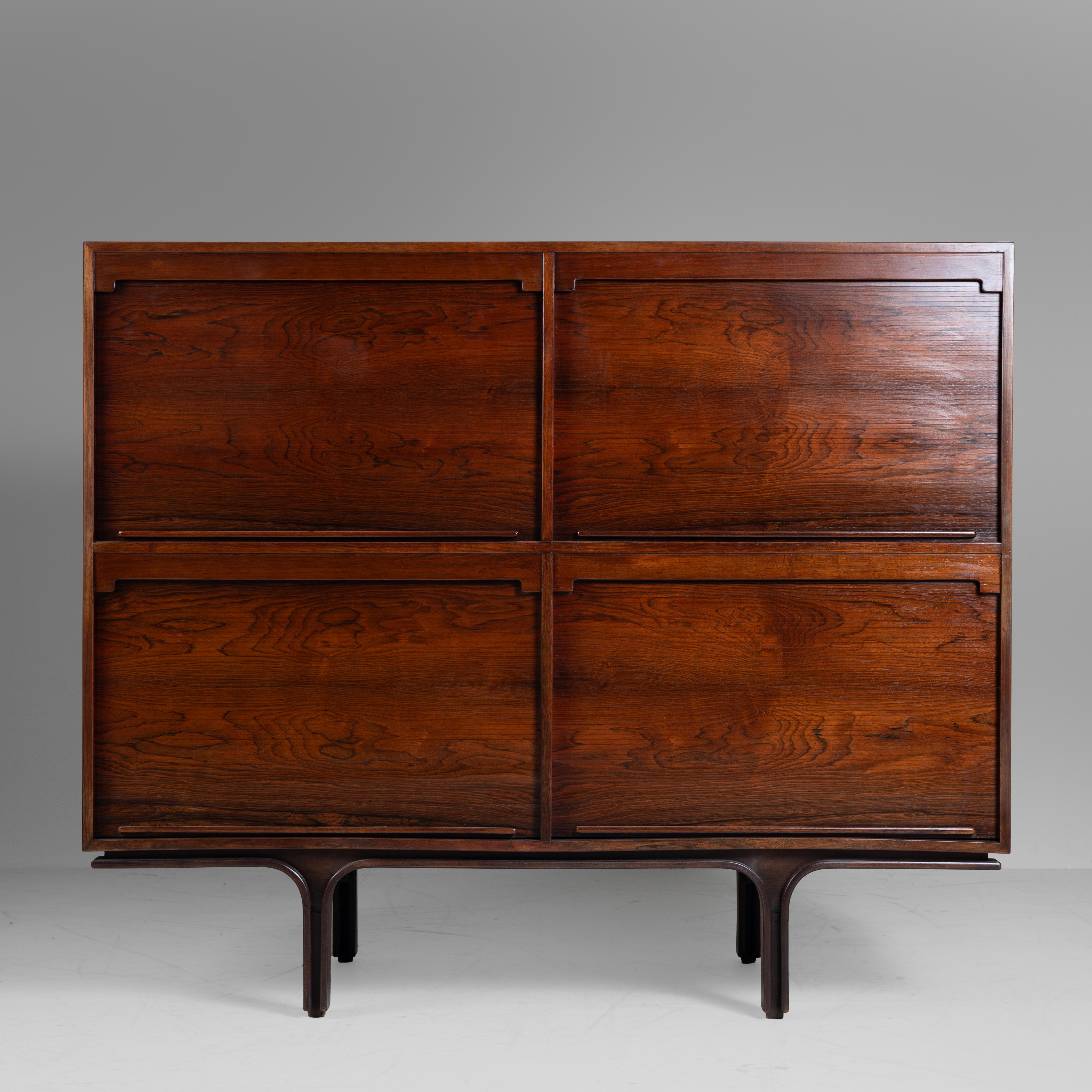 Highboard Mod. 504 Gianfranco Frattini Bernini 1960 Mid-Century Holz (Moderne der Mitte des Jahrhunderts) im Angebot