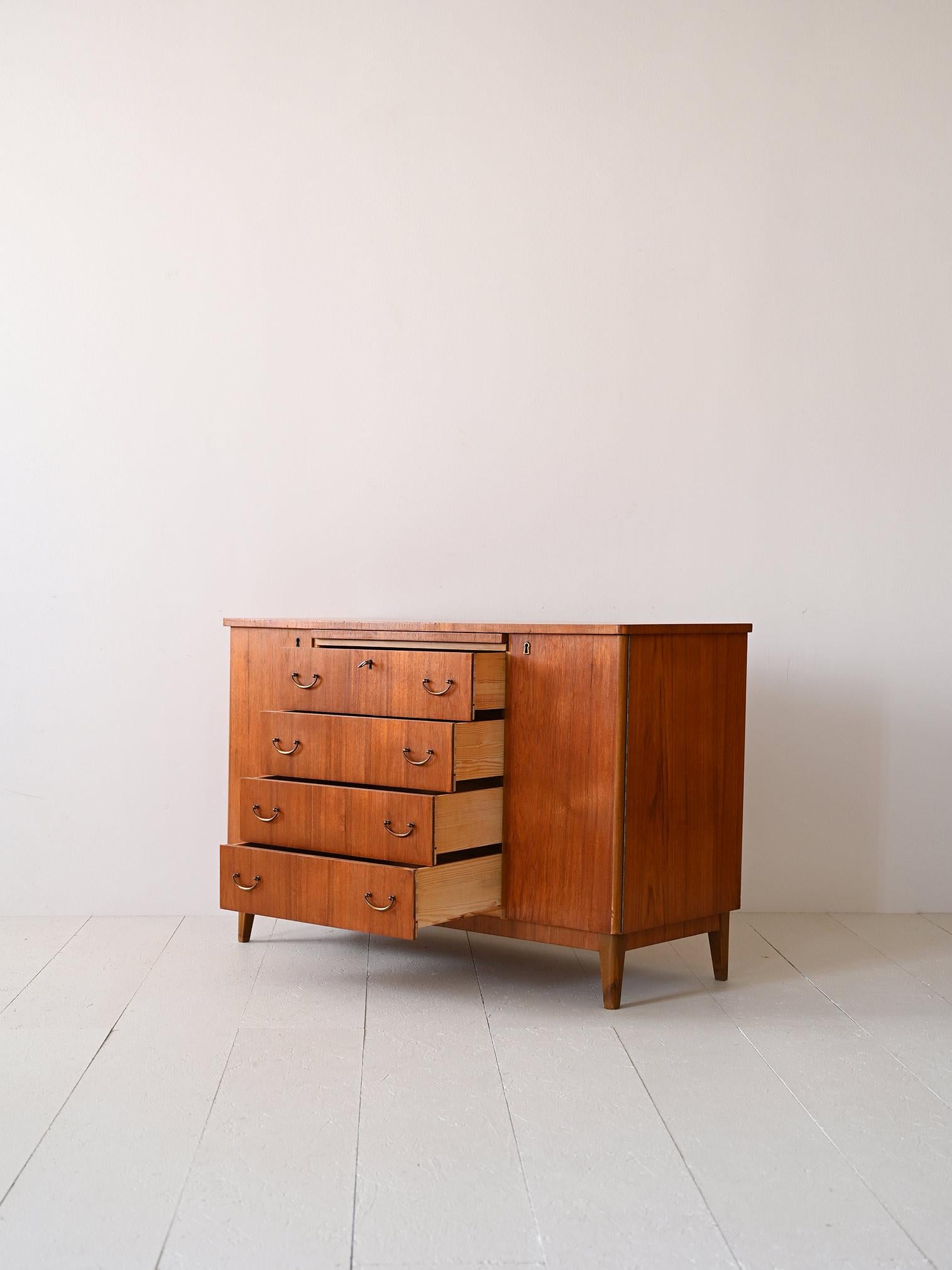 Wood Nordic highboard 1950s For Sale