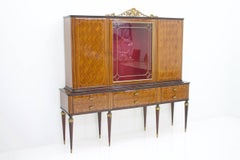 Enfilade haut italien avec vitrine en verre, 1959