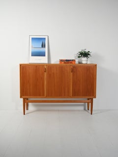 Scandinavian 50s/60s oak and teak highboard with three doors