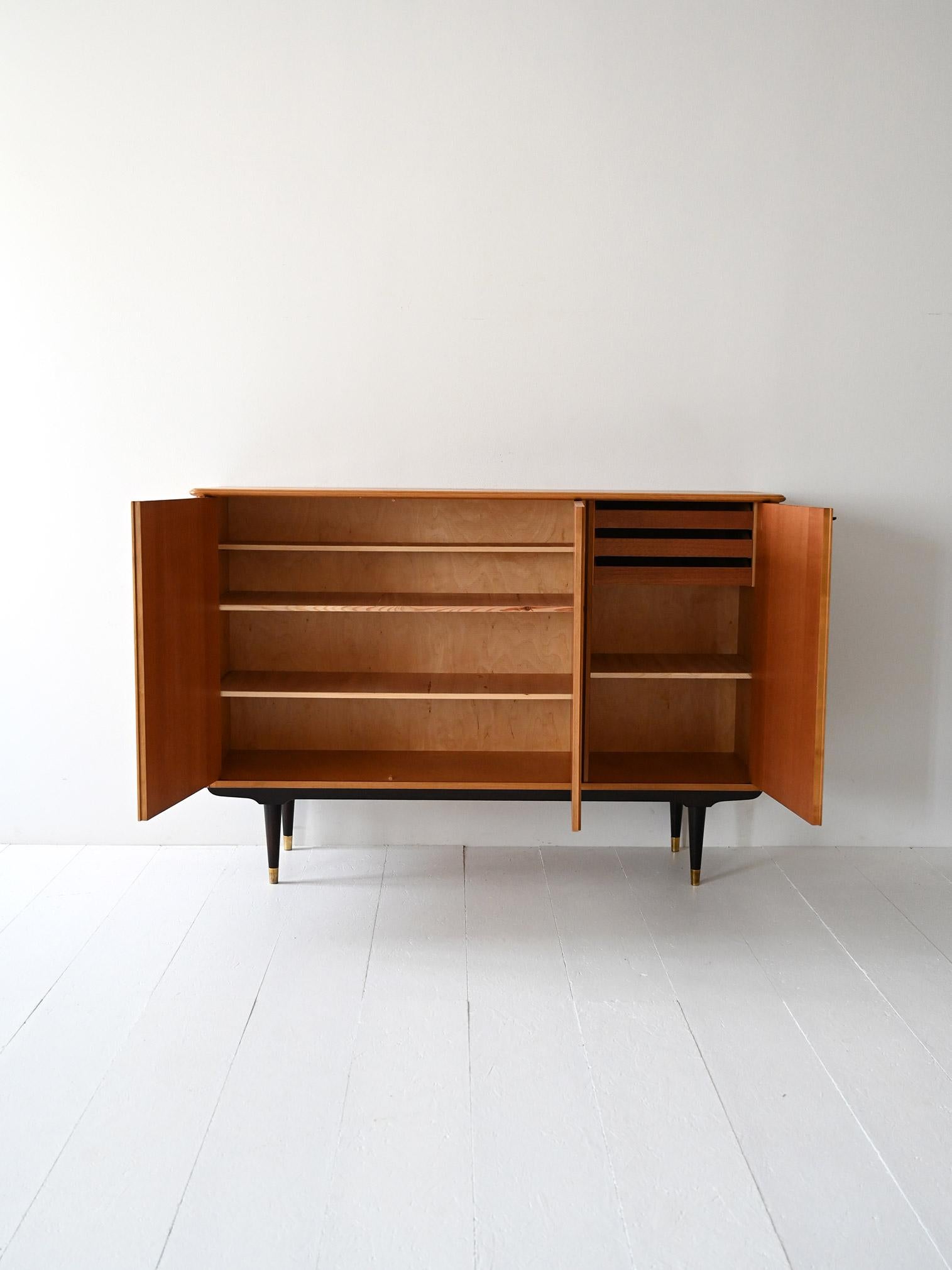 Scandinavian Modern Scandinavian 1950s highboard with inlays For Sale