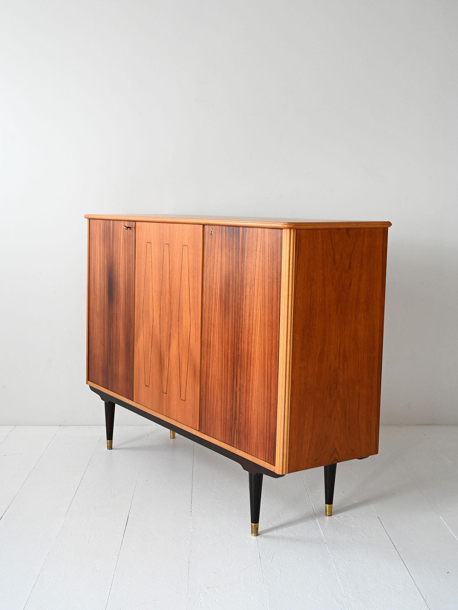 Mid-20th Century Scandinavian 1950s highboard with inlays For Sale