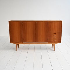 Buffet haut scandinave en teck, années 1950-1960