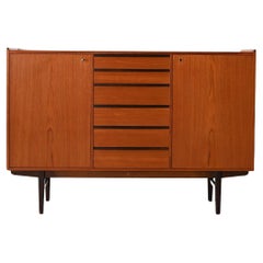 Highboard scandinavo in teak, anni '50