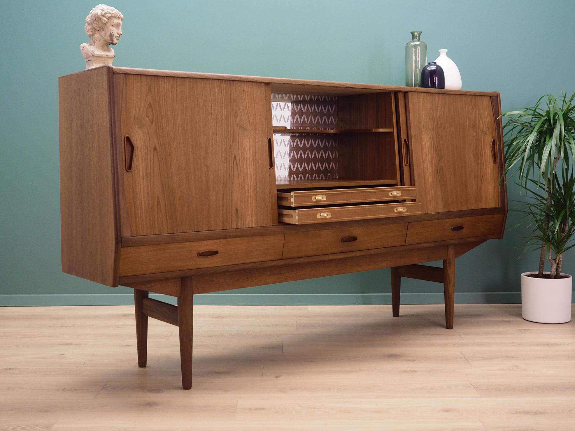 Veneer Highboard Teak, Danish Design, 1970s For Sale