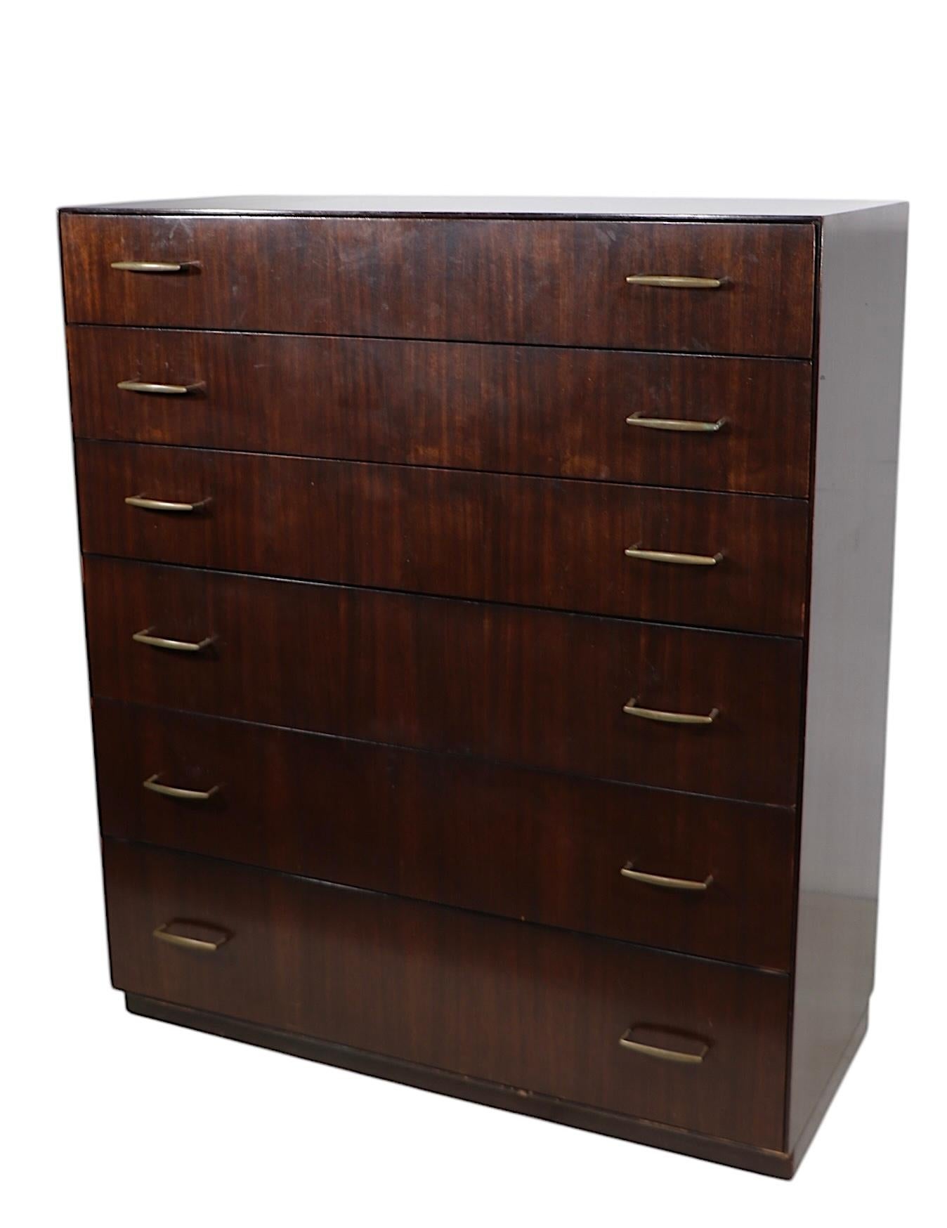 Mid-Century moderno Cassettiera Highboy di Directional Custom Collection c. 1970 in vendita