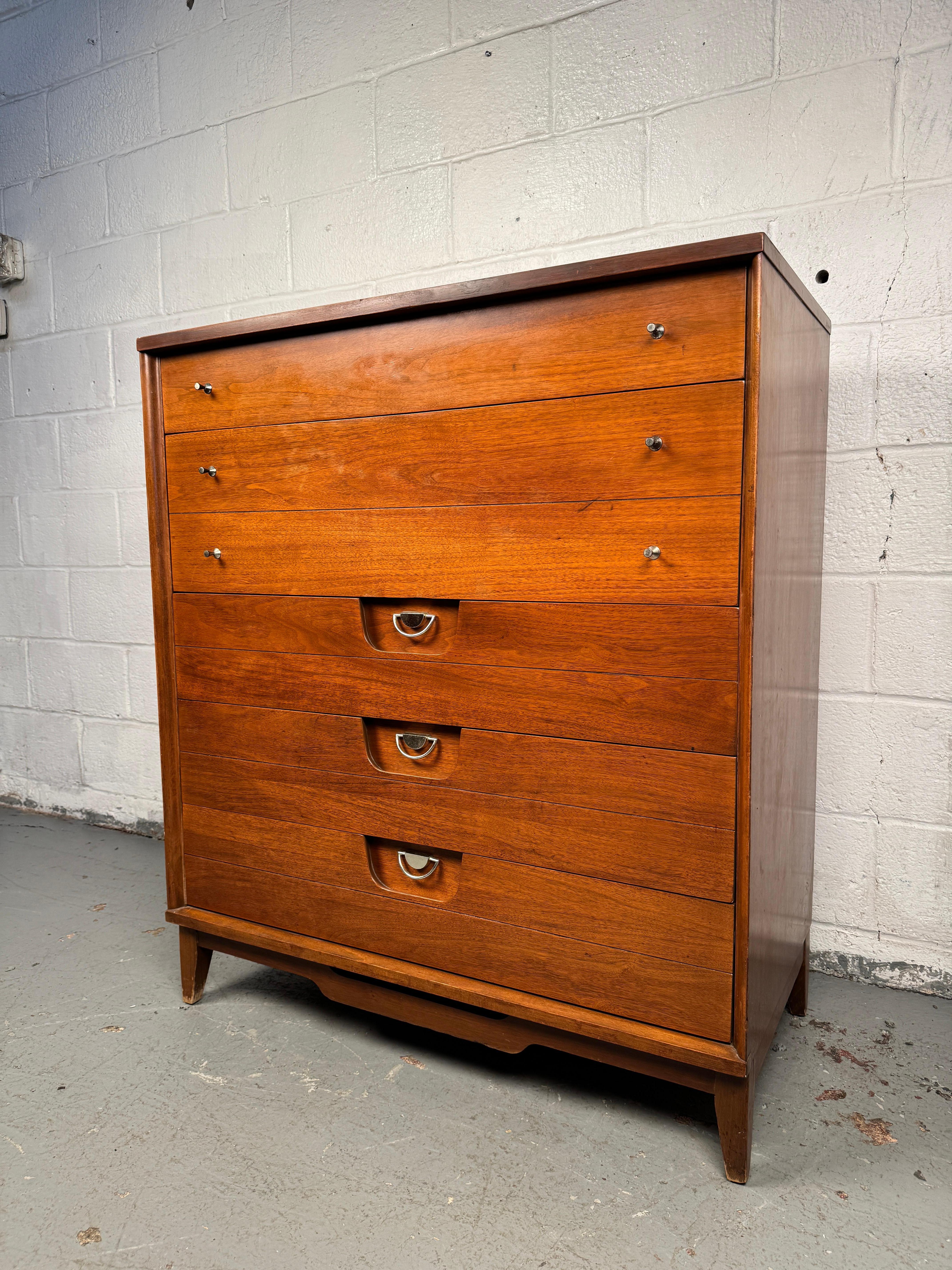 Mid-Century Modern Highboy Dresser by Basic Witz Furniture For Sale