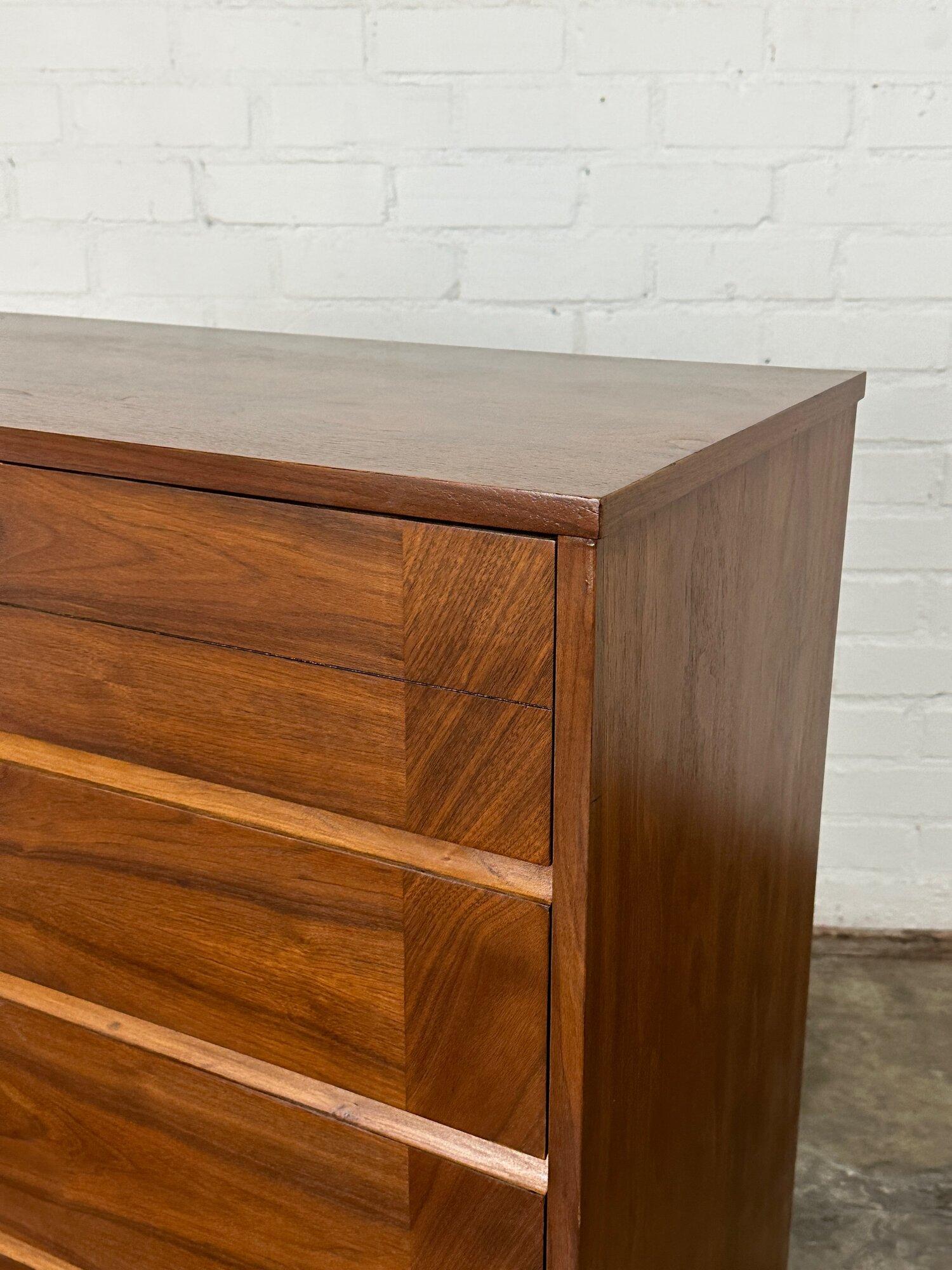 Mid-20th Century Highboy dresser with cross grain detail For Sale