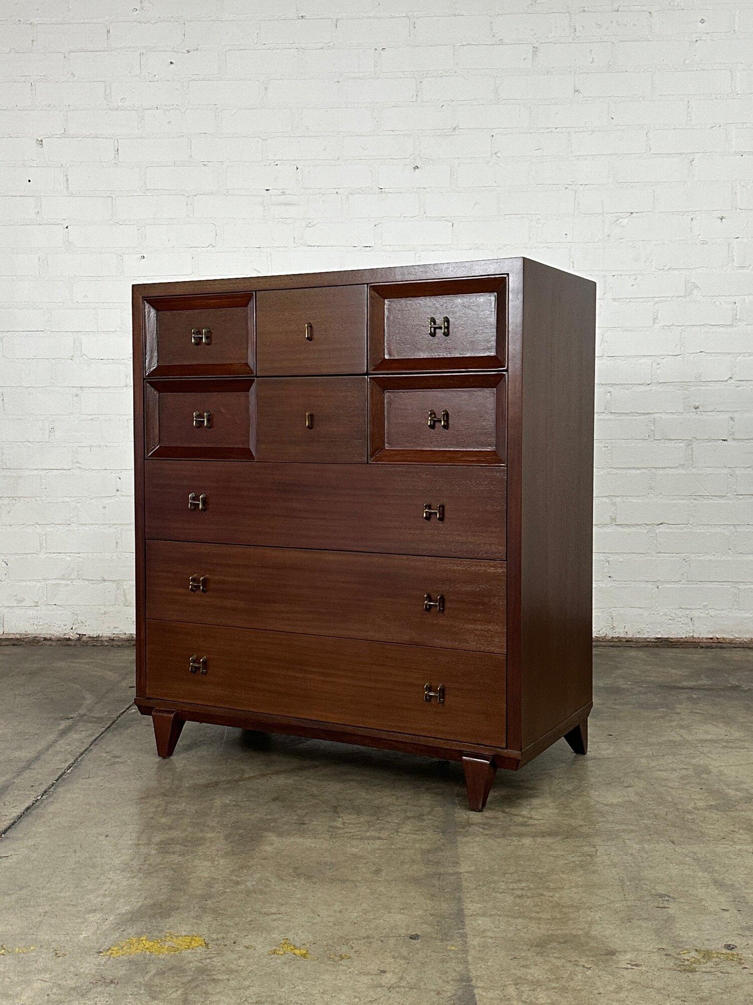 Highboy in Dark Walnut by Red Lion In Good Condition For Sale In Los Angeles, CA