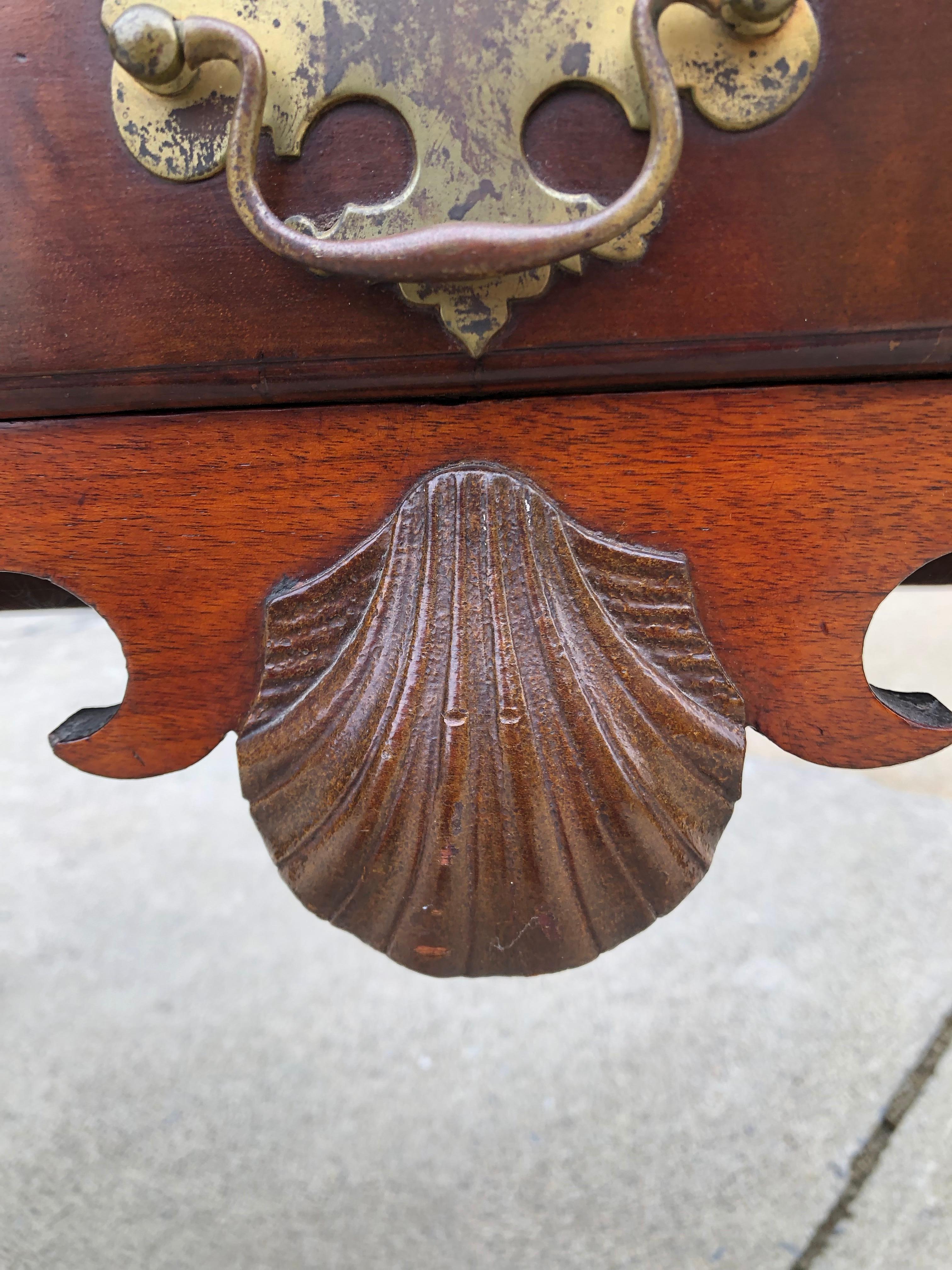 Brushed Highboy Walnut Queen Ann Carved Shell Philadelphia, circa 1740 For Sale