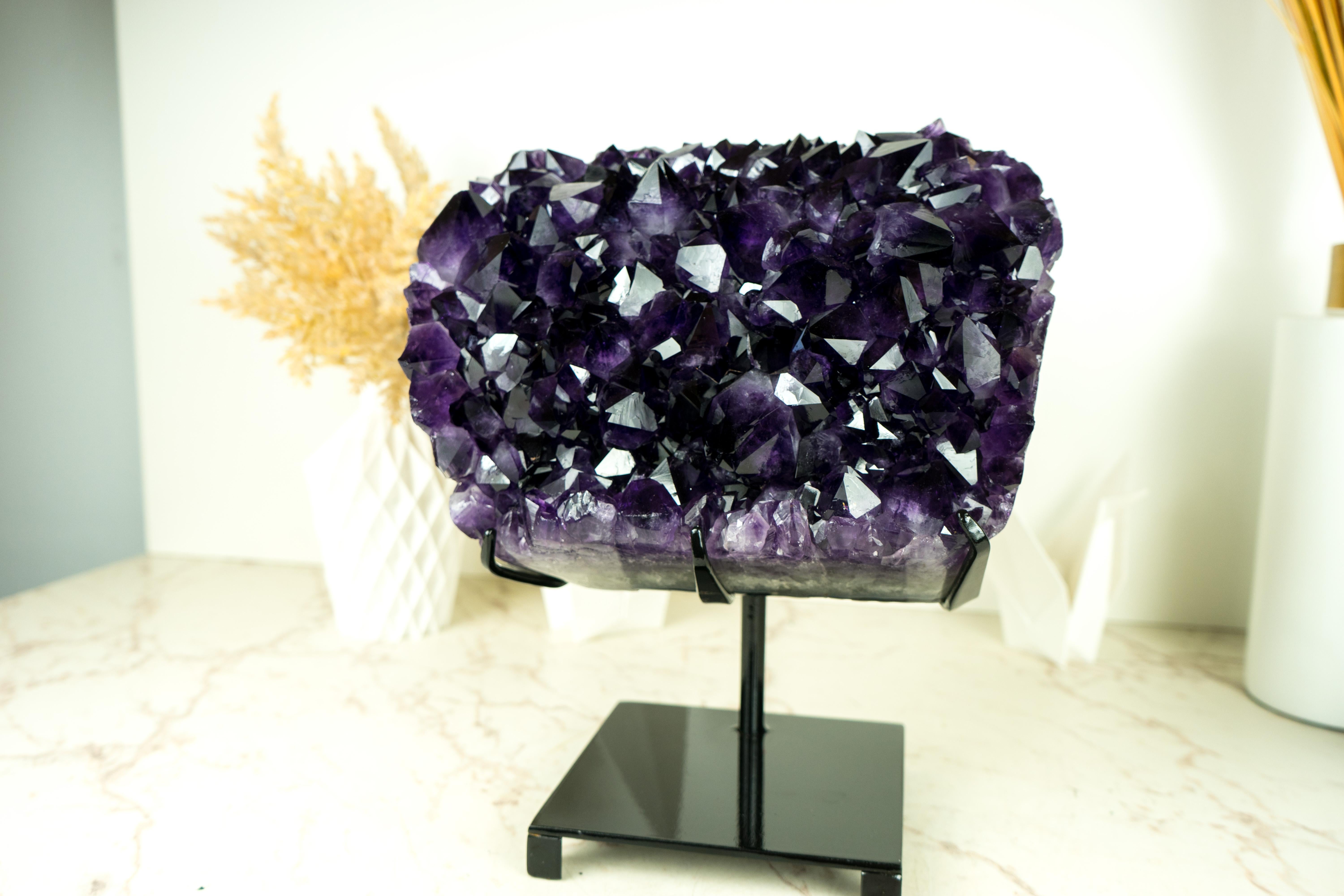 Highest-Grade AAA Amethyst Cluster with Large Grape Jelly Purple Amethyst Druzy For Sale 7