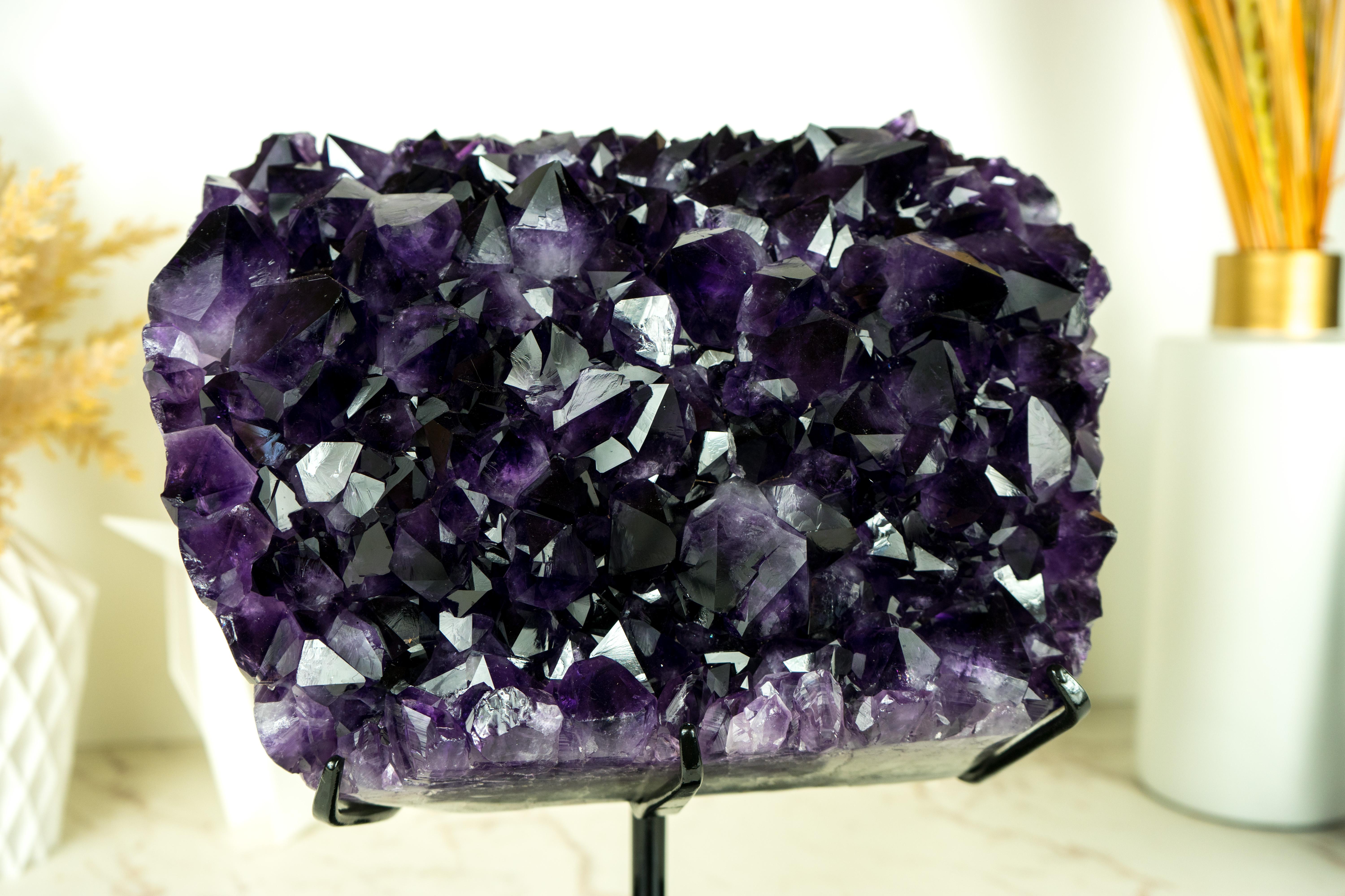 Highest-Grade AAA Amethyst Cluster with Large Grape Jelly Purple Amethyst Druzy For Sale 8