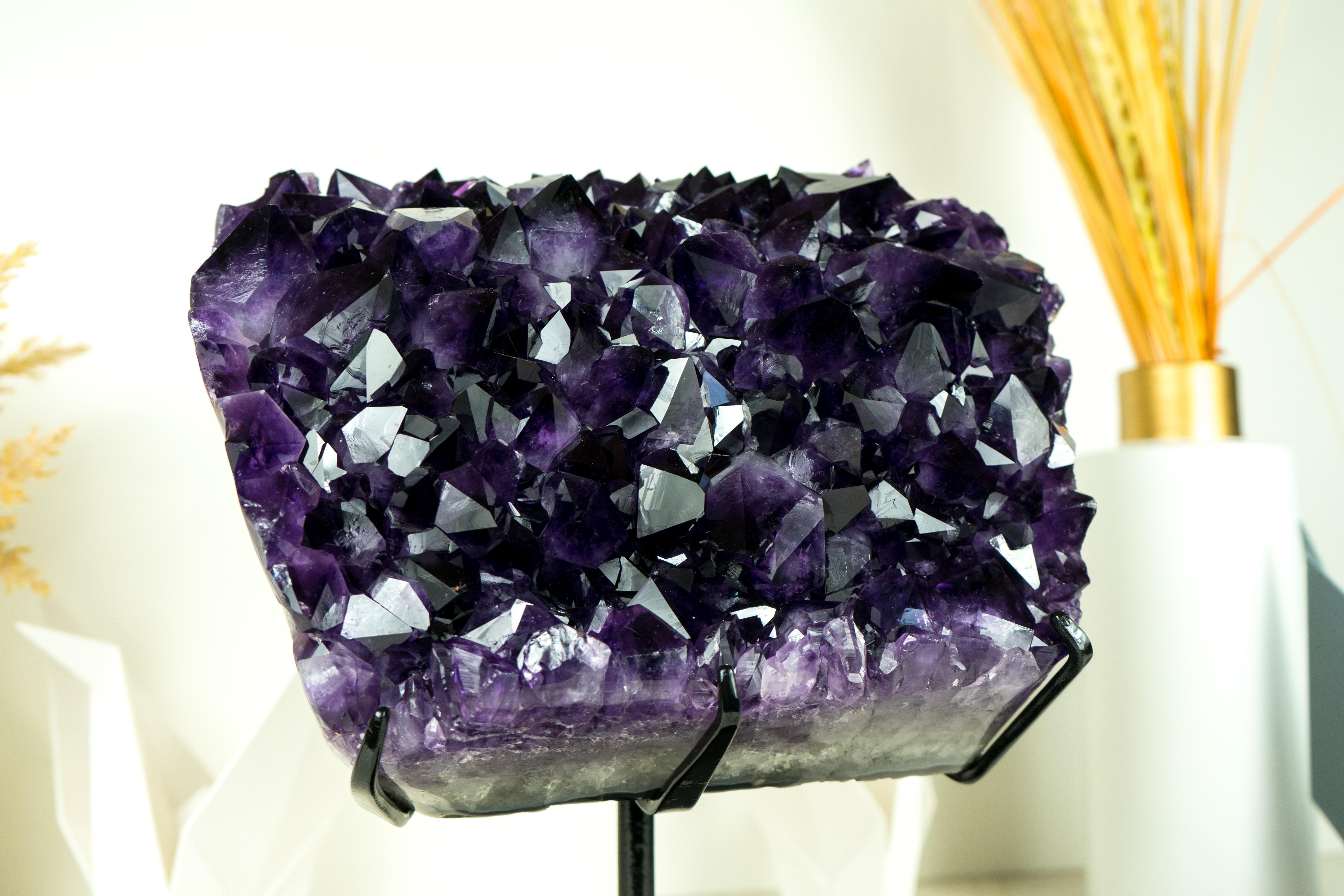 Highest-Grade AAA Amethyst Cluster with Large Grape Jelly Purple Amethyst Druzy For Sale 9