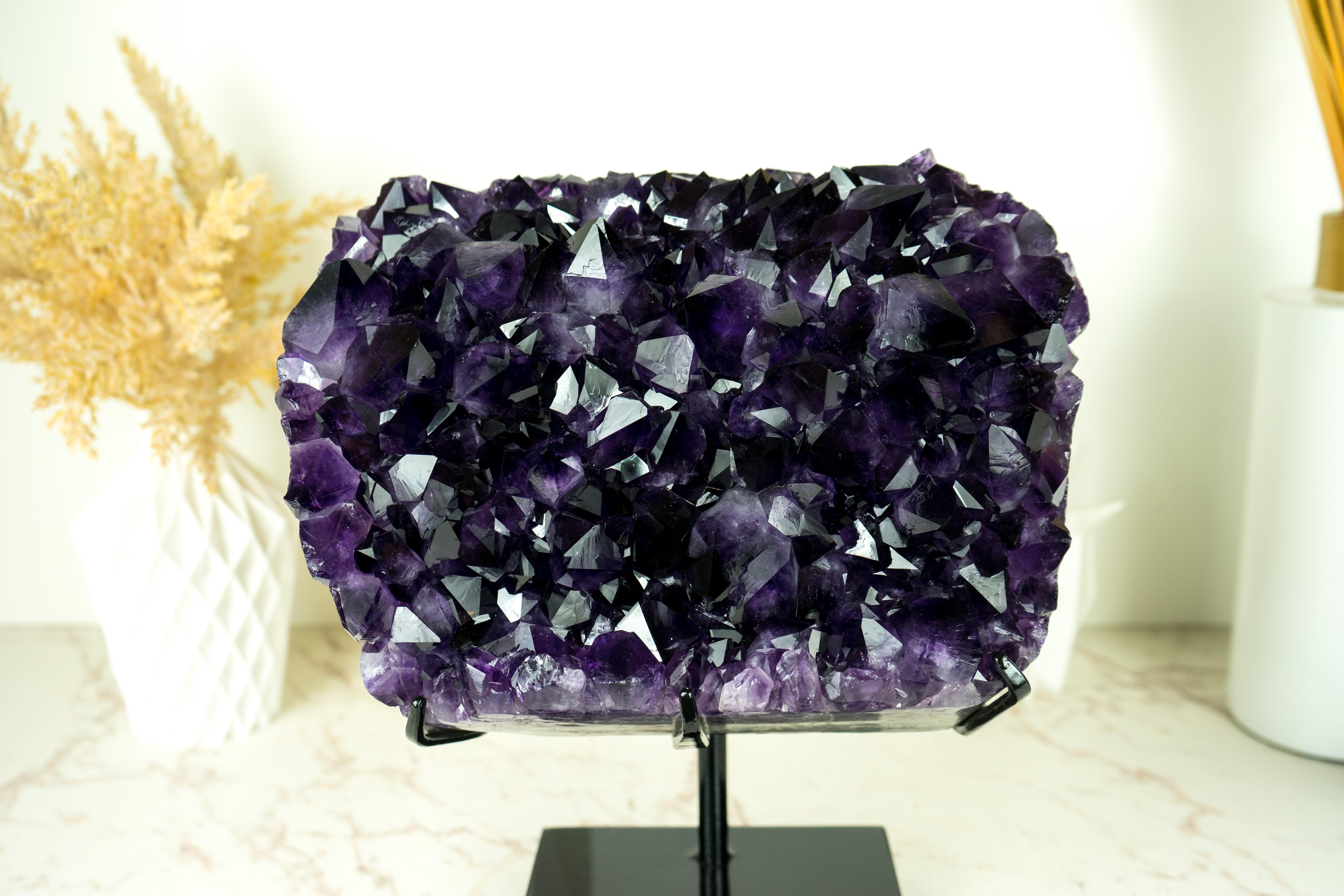 Highest-Grade AAA Amethyst Cluster with Large Grape Jelly Purple Amethyst Druzy For Sale 10