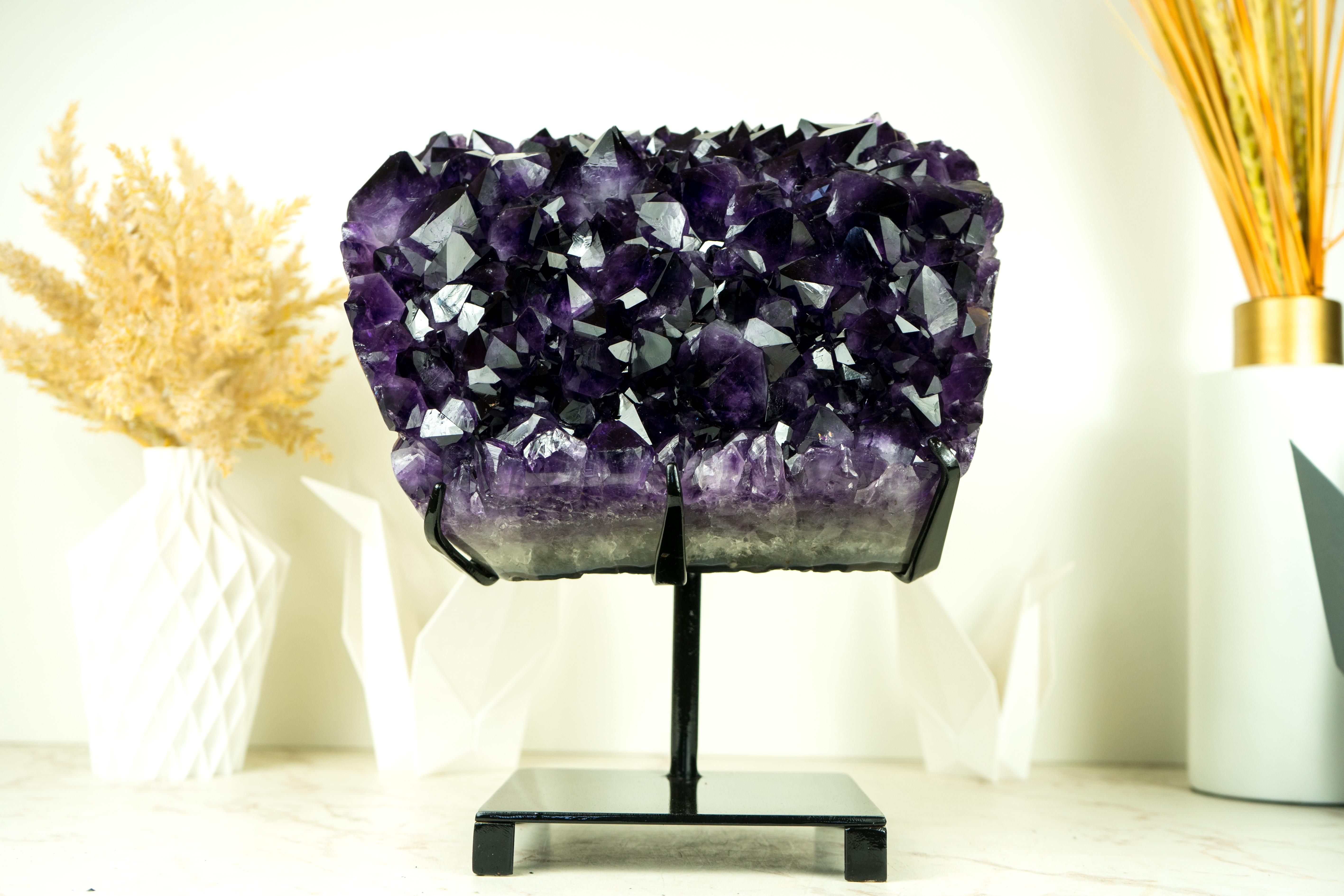 Highest-Grade AAA Amethyst Cluster with Large Grape Jelly Purple Amethyst Druzy For Sale 11