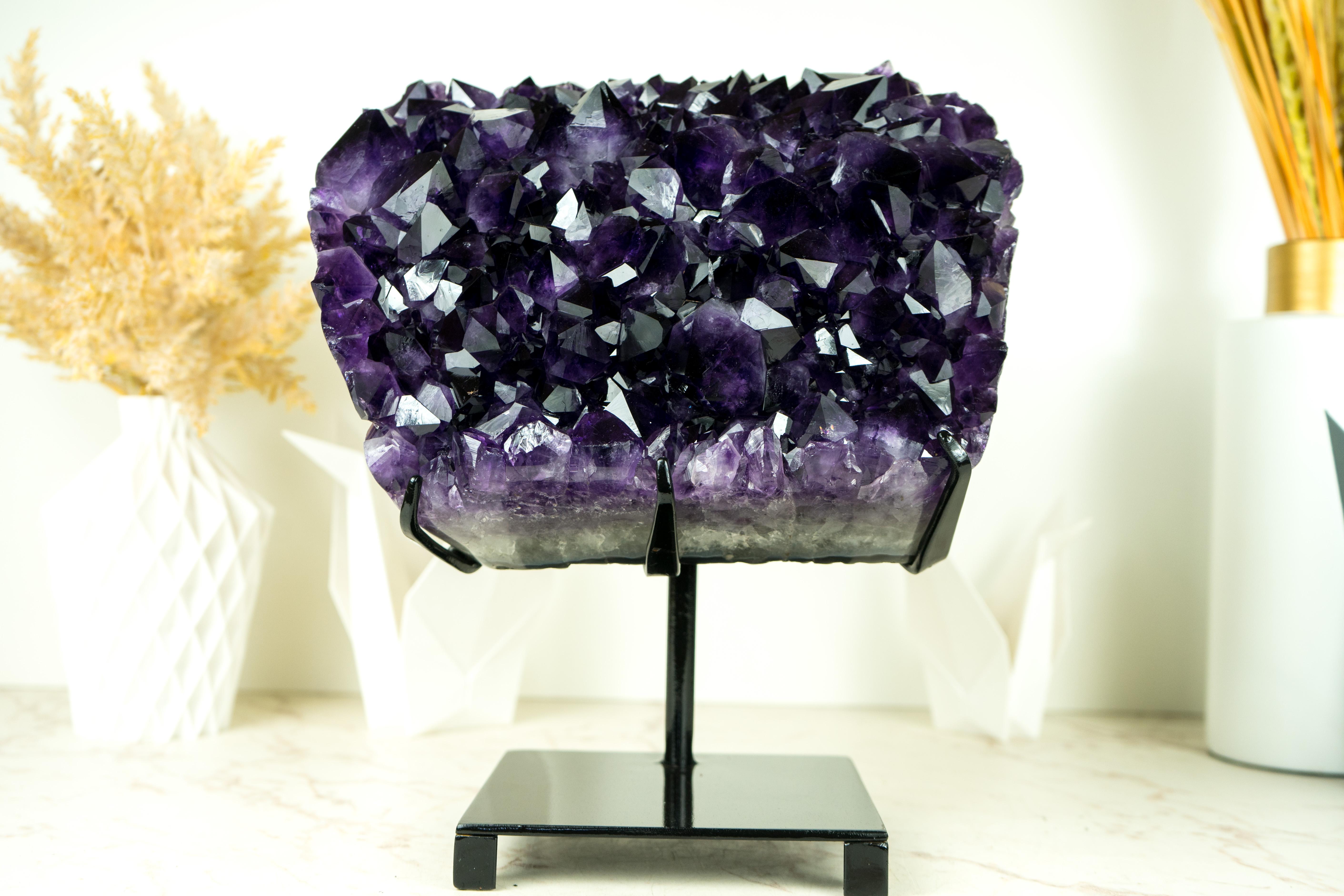 Highest-Grade AAA Amethyst Cluster with Large Grape Jelly Purple Amethyst Druzy For Sale 12