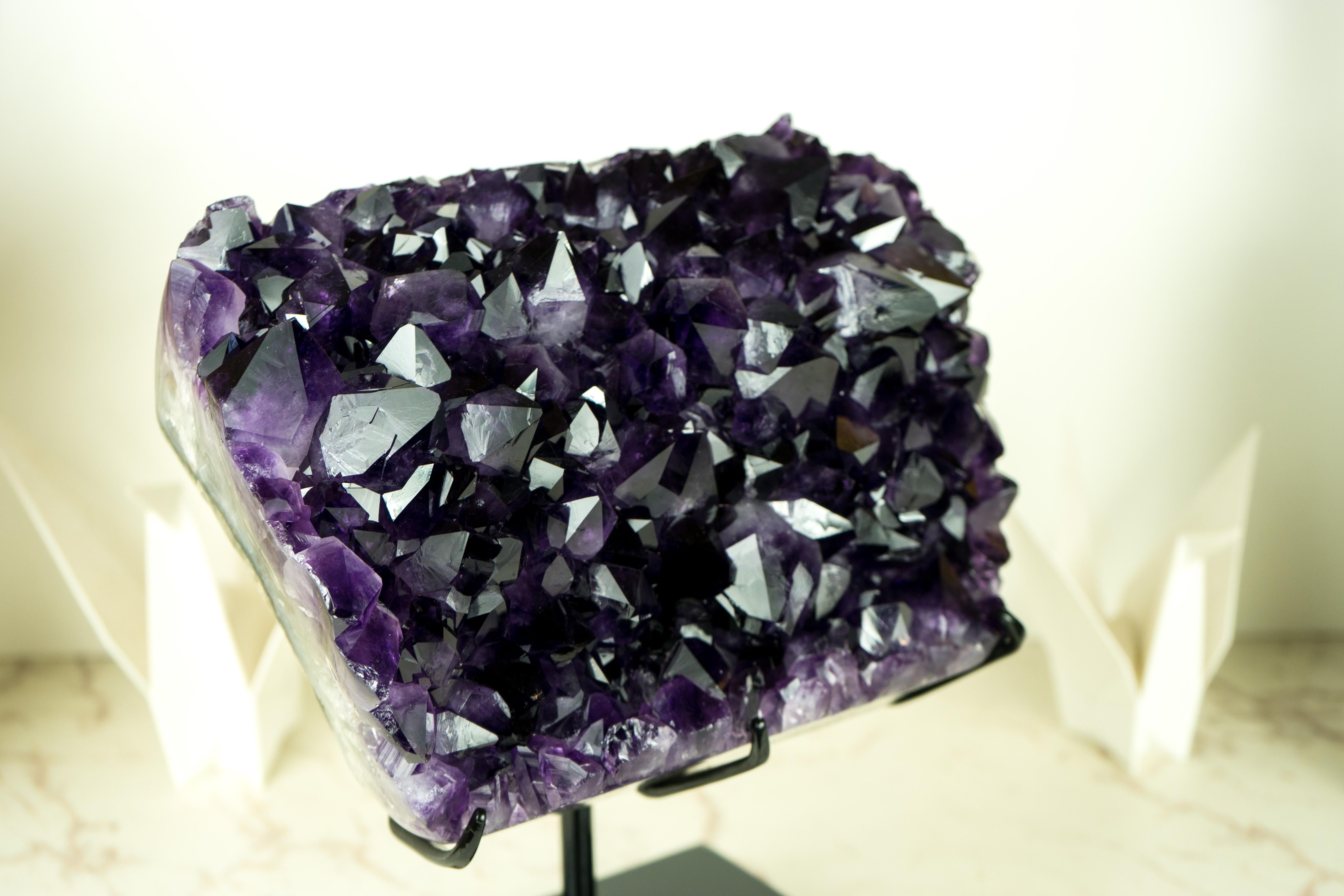 Highest-Grade AAA Amethyst Cluster with Large Grape Jelly Purple Amethyst Druzy For Sale 1