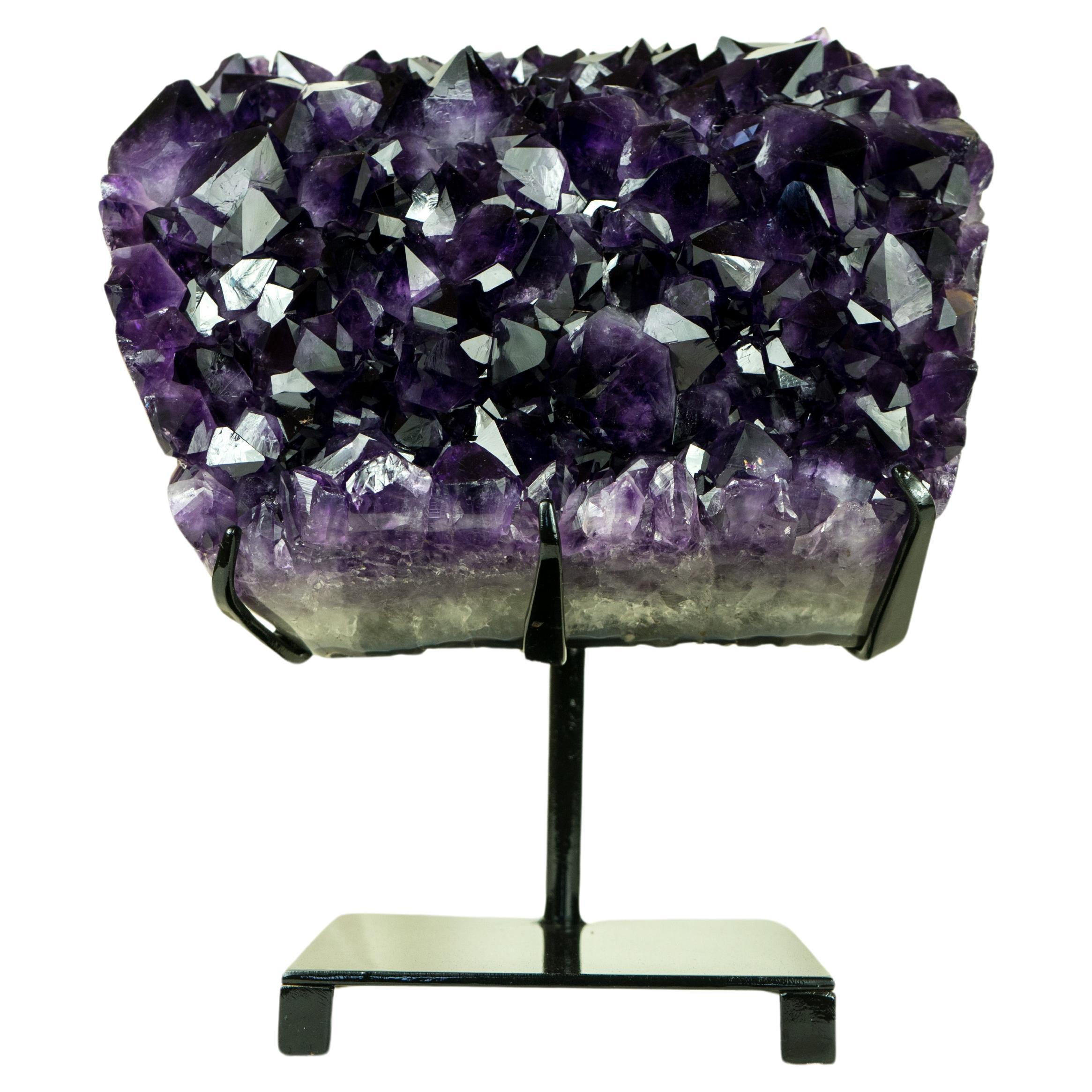 Highest-Grade AAA Amethyst Cluster with Large Grape Jelly Purple Amethyst Druzy For Sale