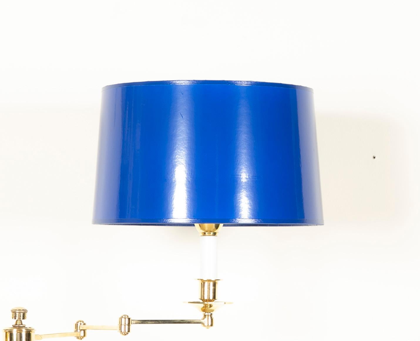 Highest quality solid brass French floor lamp, strongly attributed to Maison Meilleur, second half of the 20th century. Four available. Priced individually.