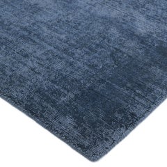 Highland Hand Loomed Contemporary Solid Jute Cotton 10' 0" x 14' 0" Blue Area Ru