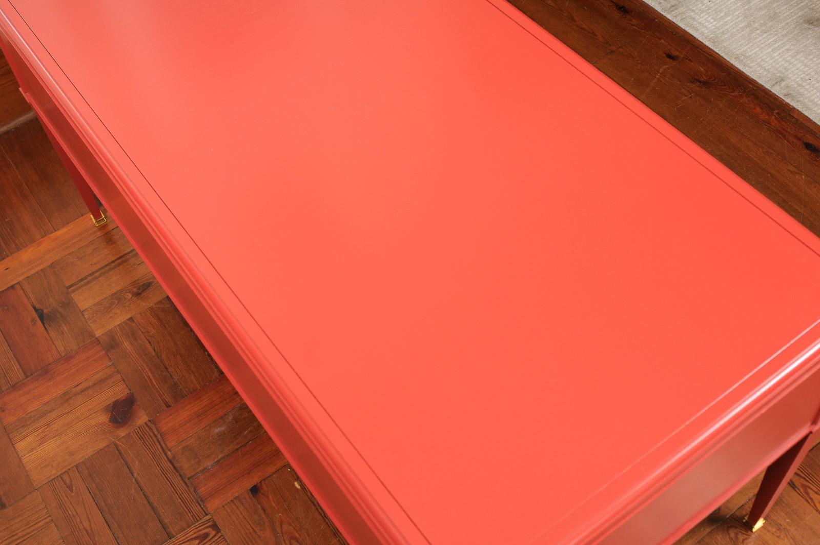 Highland House Vreeland Modern Classic Red Desk For Sale at 1stDibs