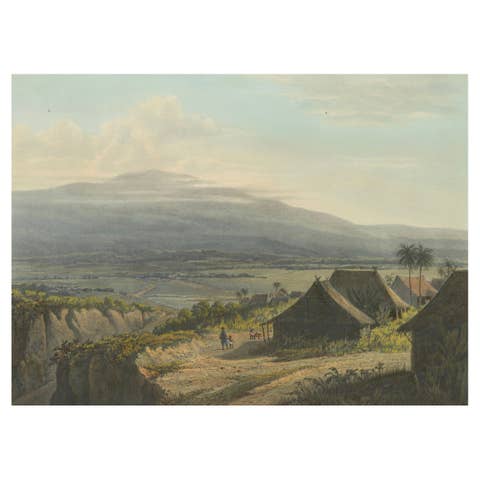 Highland Landscape in the Bantam Residency – Java Lithograph, Published 1872
